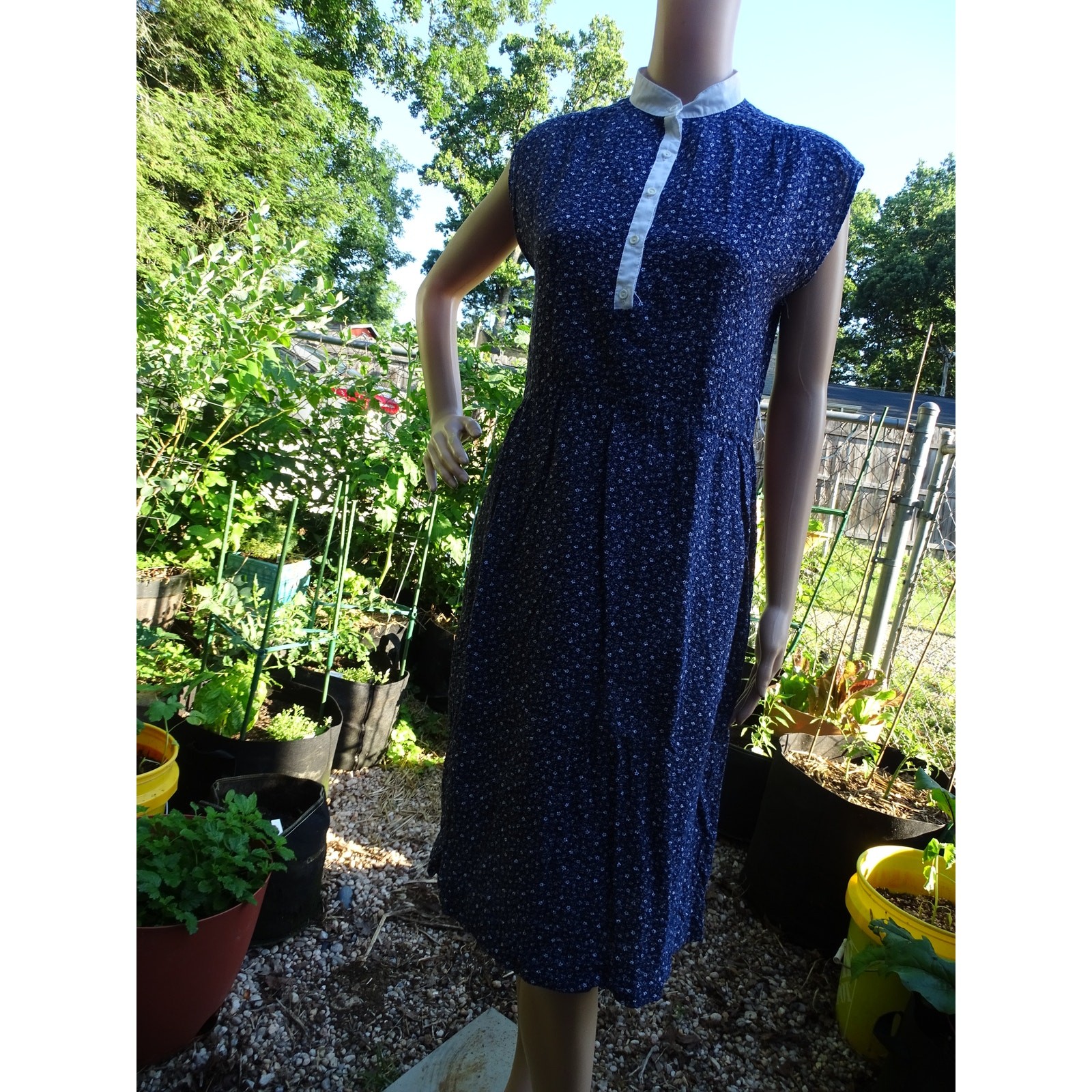Vtg 70s Jody T of California Prairie Dress Cottagecore Midi Boho Calico Cotton