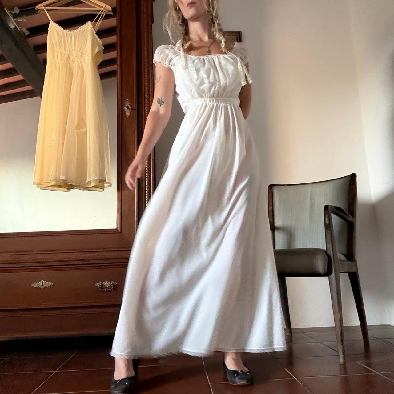 50’s Flower Ghost Nightgown