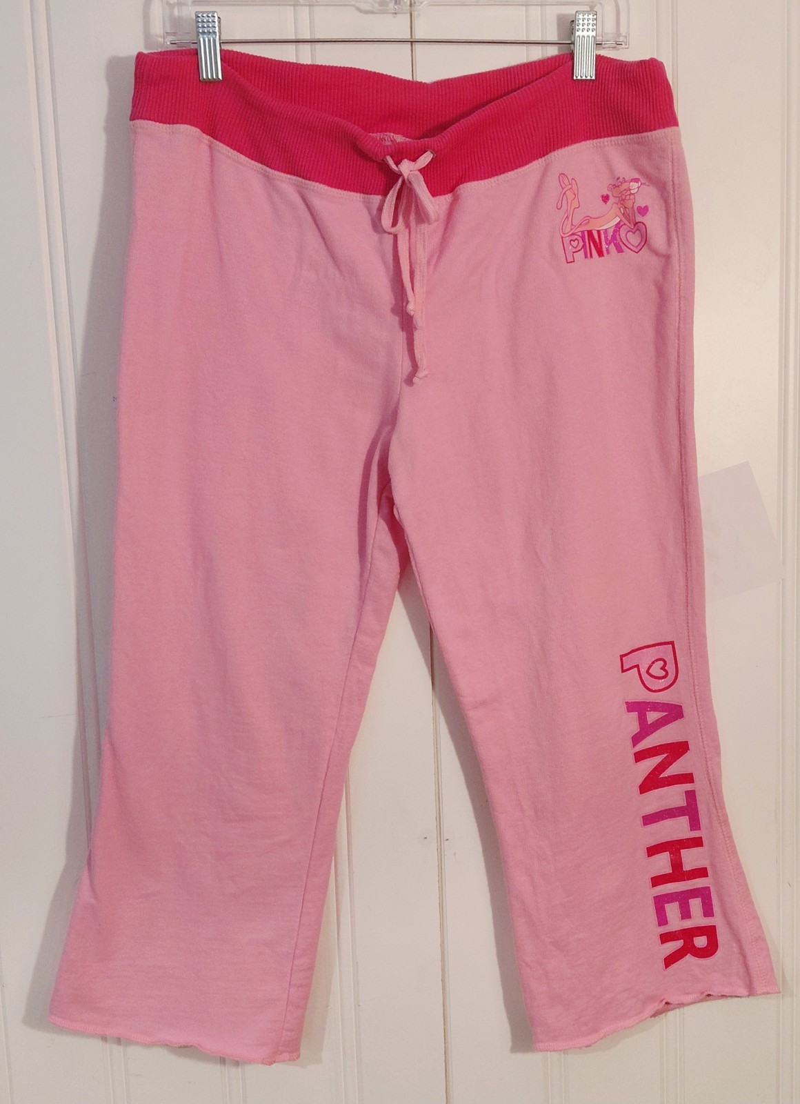 Vintage Y2K Pink Panther Size: XL Pink Draw String Cotton Capri Lounge Pants
