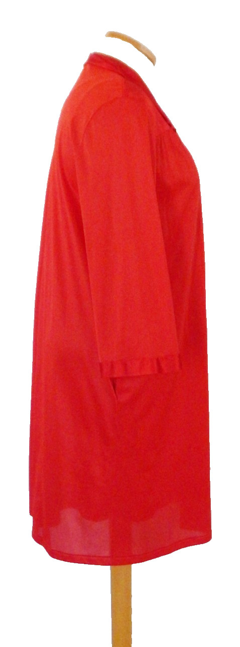 Vtg Vanity Fair Red Nylon Peignoir Set Slip Dress Size M & Robe Size XL USA