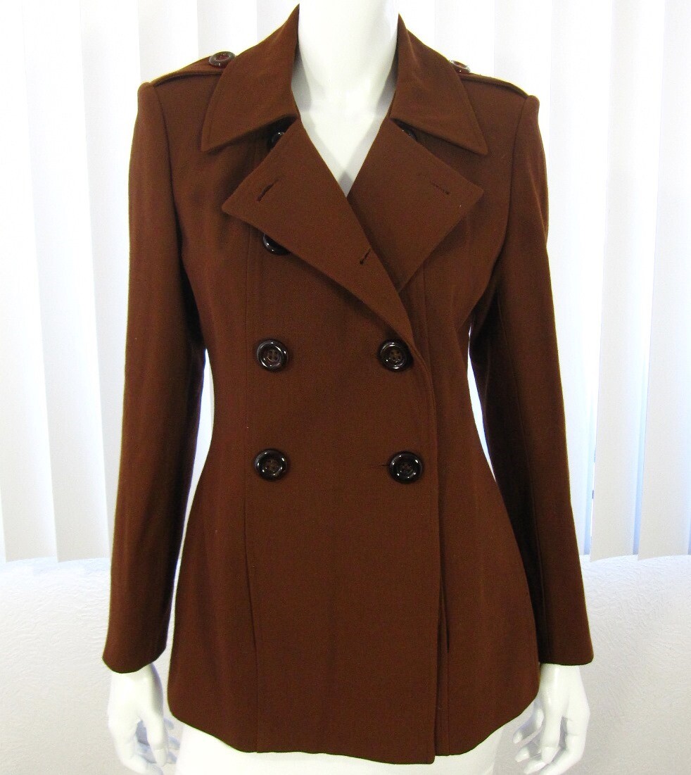 Collection Allumette A.C Paris Vintage Long Sleeve Blazer Sz T2 Solid Brown