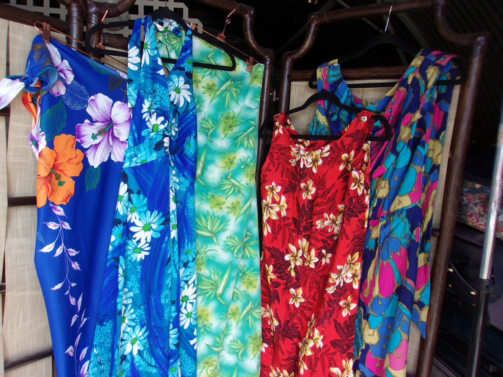 Lot 5 Vintage Hawaiian Dresses Midcentury Maxi Sundress Floral Tropical
