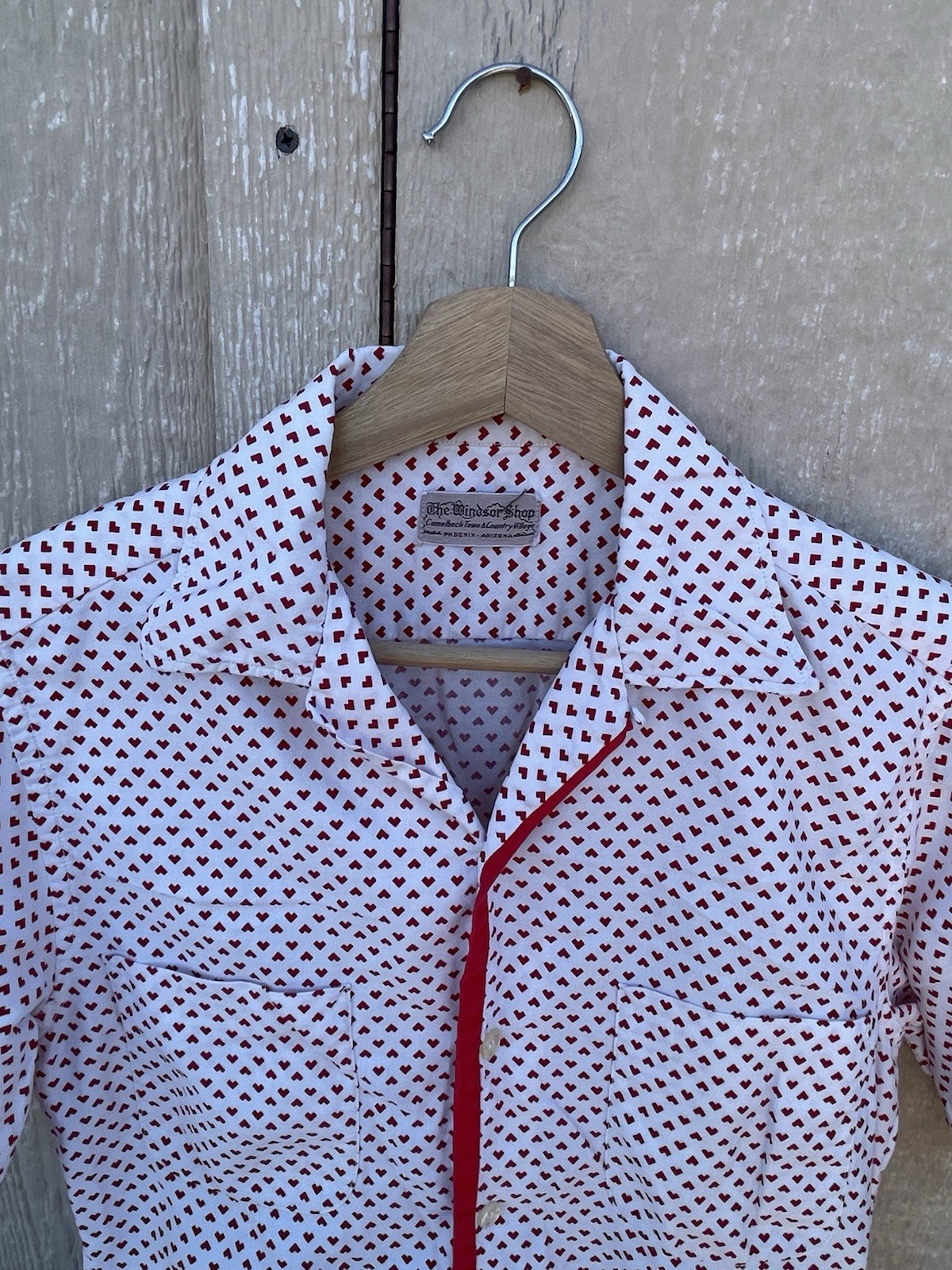 Vintage 50s 60s Unique Polka Dot Loop Collar Button Up Shirt Women’s M Windsor
