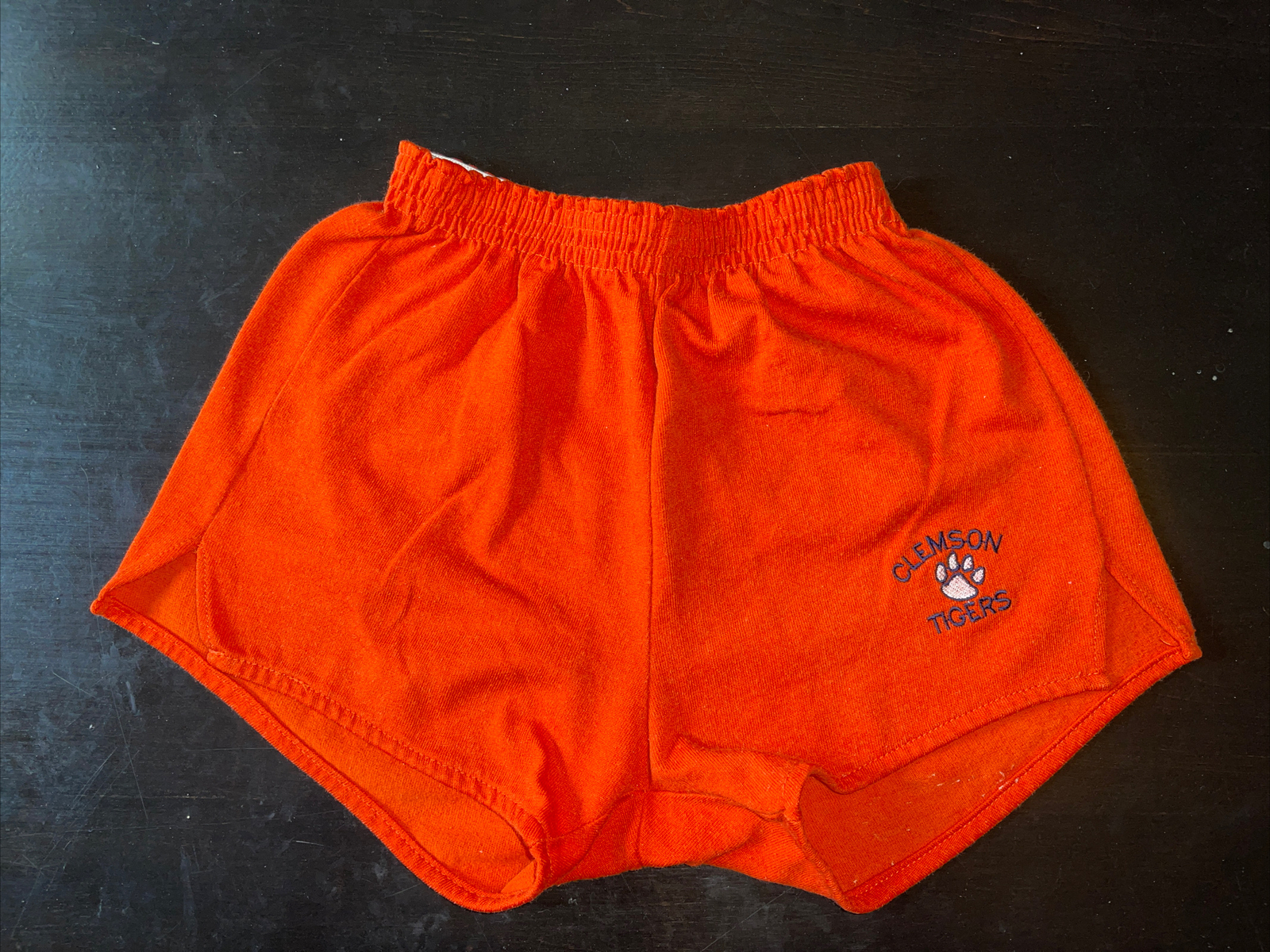Vintage 1980s Clemson Tigers Orange Russell Athletic Shorts XS 2.5” Inseam