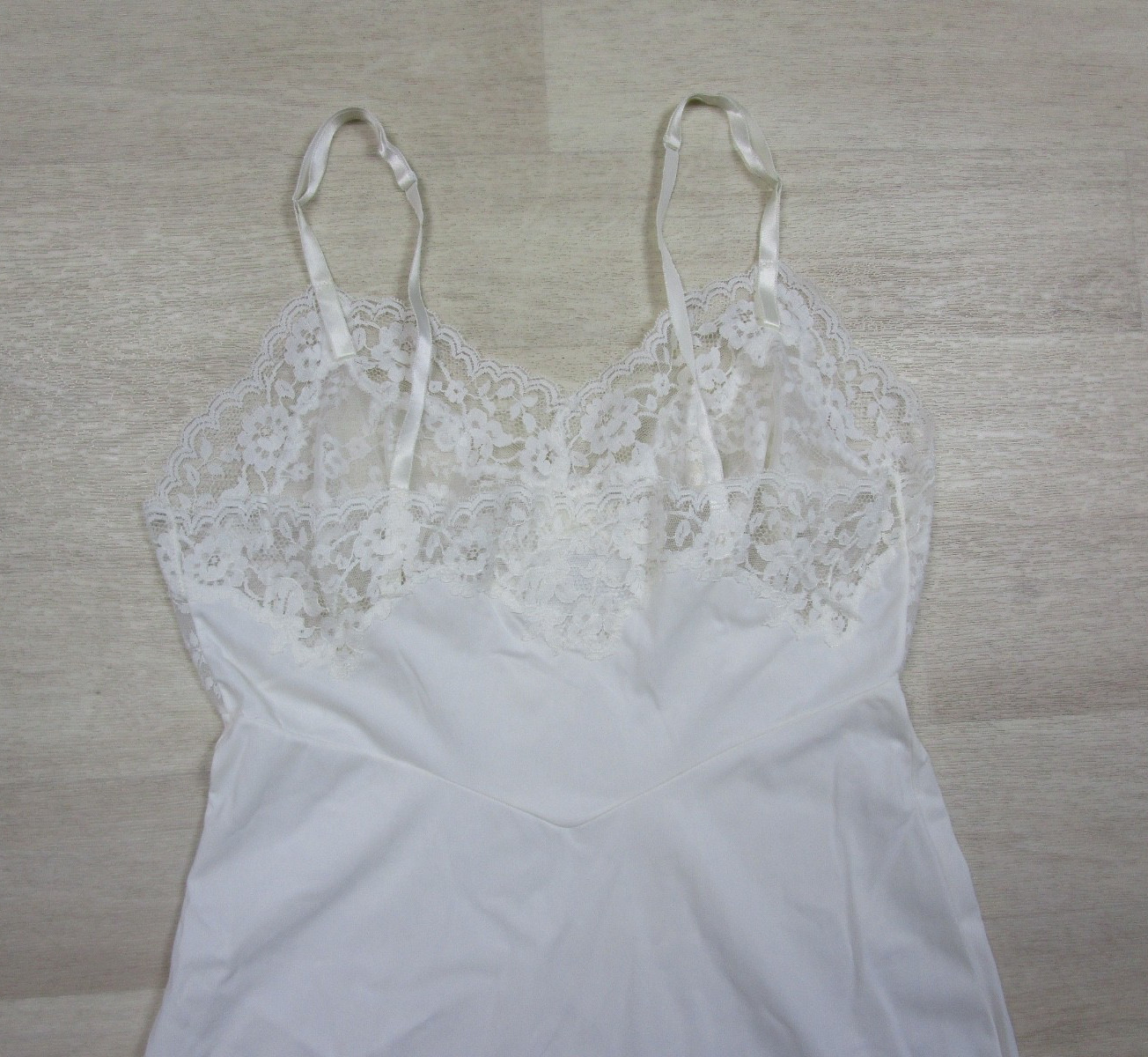 Vintage 60s Van Raalte Suavette Full Slip (34) Nylon Sheer Lace Bust Bridal USA