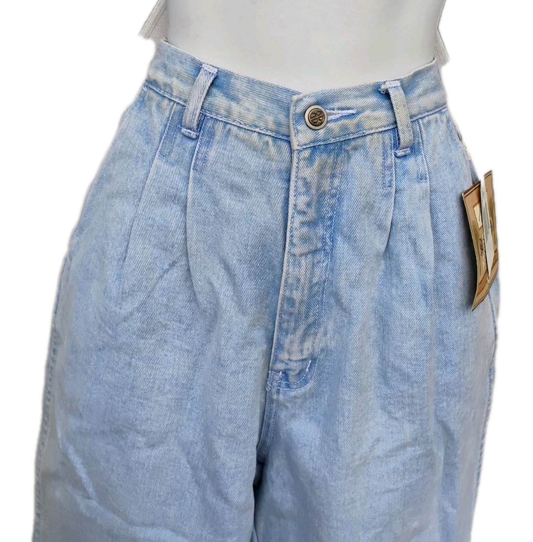 VTG 80’s NOS “Bill Blass” Snow Bleach High Waisted Pleated Front Tapered Leg 12