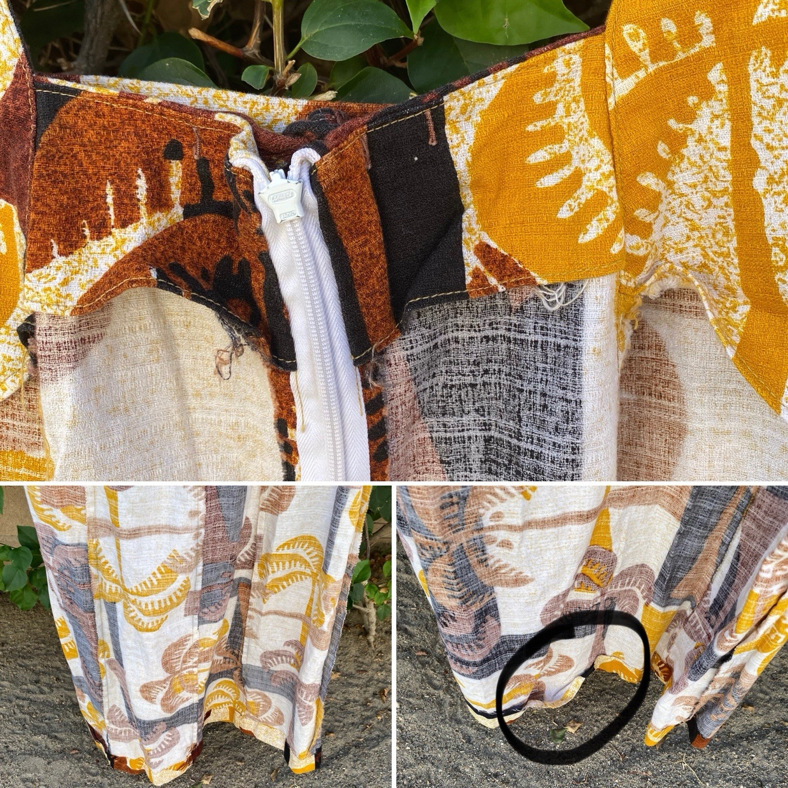 Vintage Lauhala Styled And Made In Hawaii Hawaiian Dress Tiki Aloha Needs Sewing