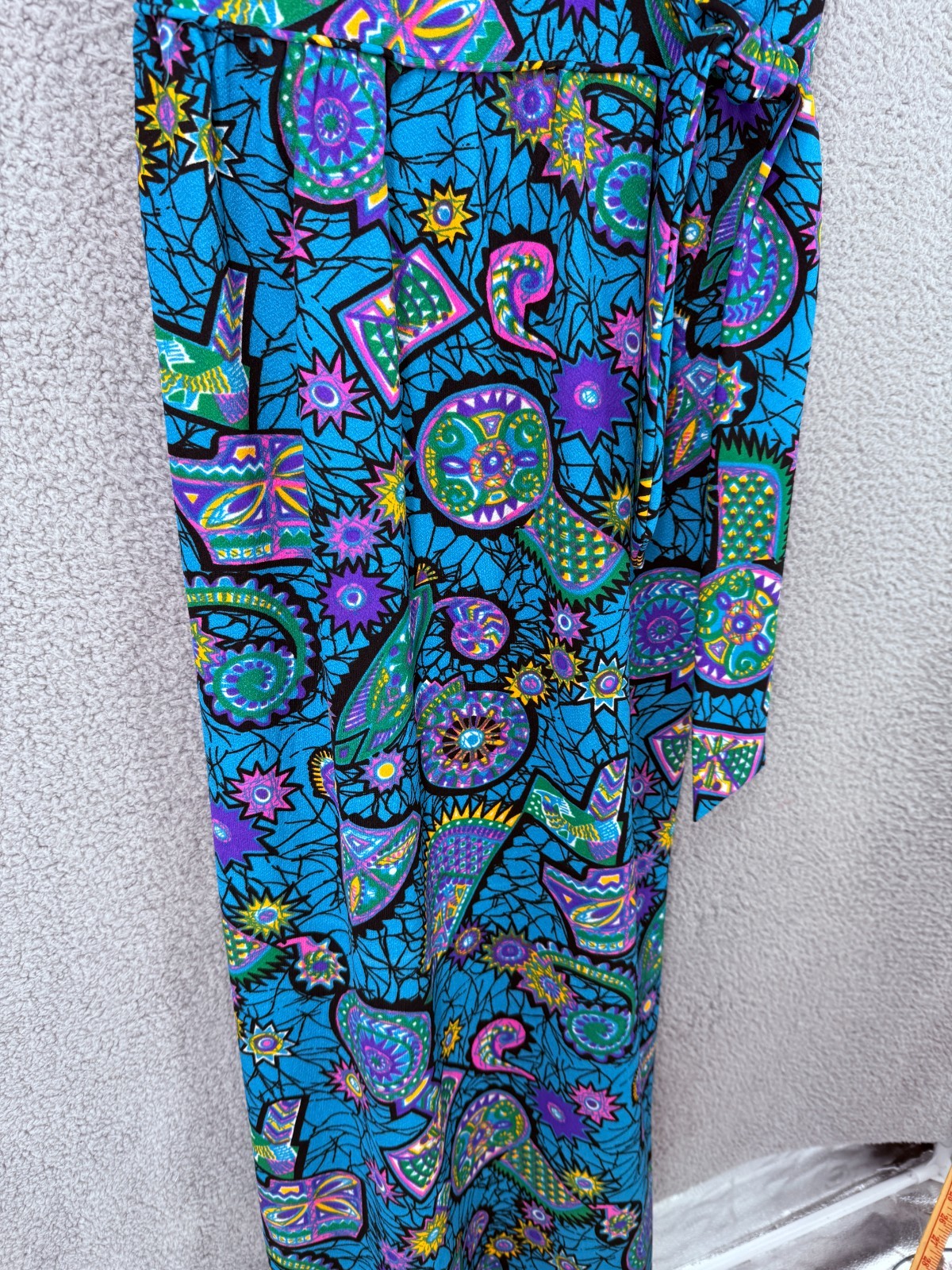 Vintage 60s 70s Maxi Dress Psychedelic Hippie Para Ti Union Made 13/14 Modern M