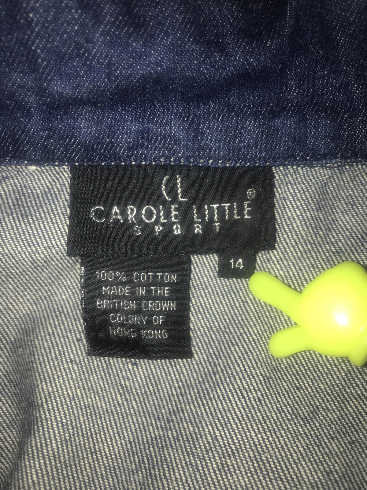 VTG CAROLE LITTLE Jacket Denim Blue Gold Studs/Rope Embroidery Size 14? (READ)