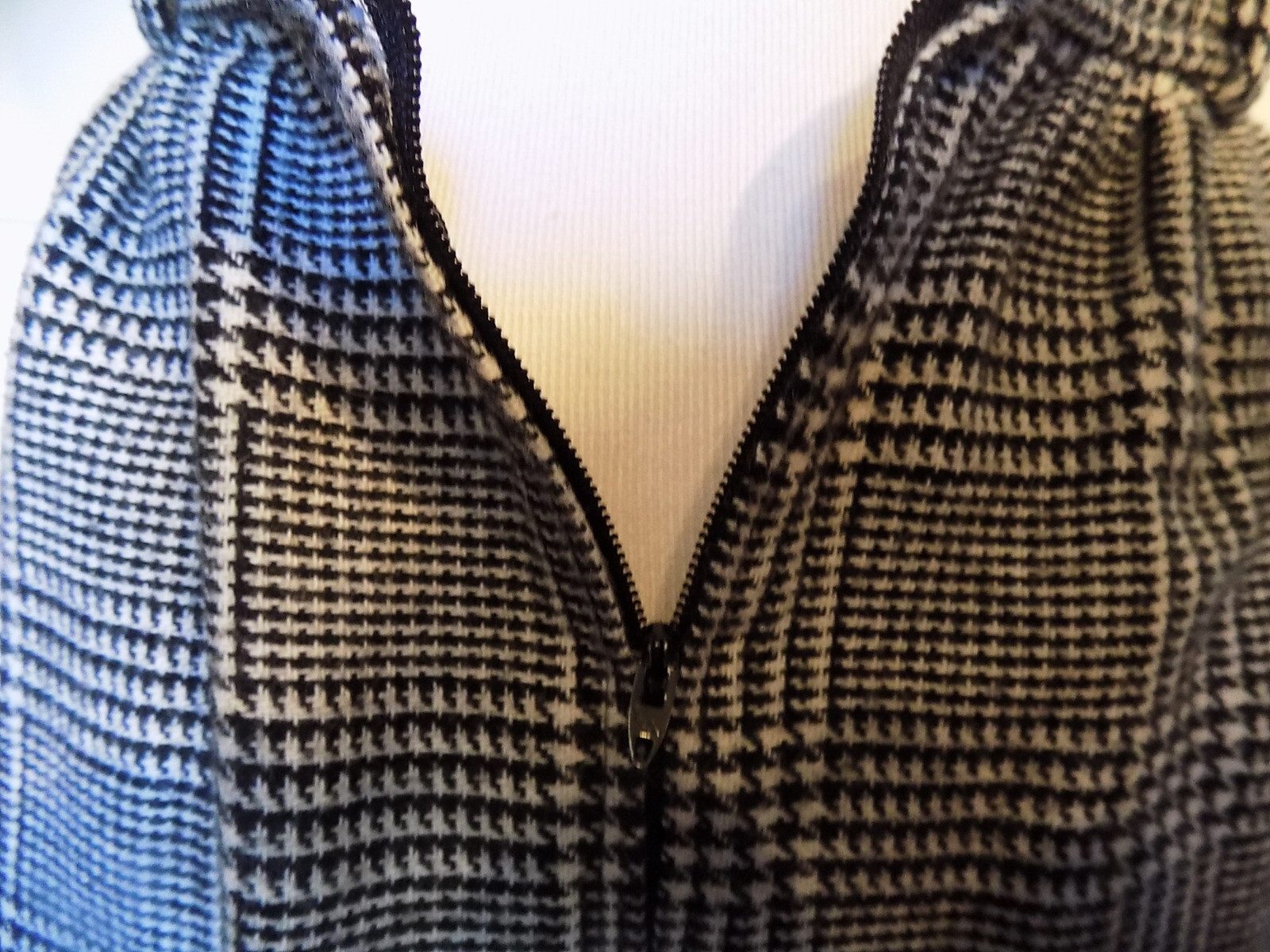 Vintage Black & White Plaid Wool Blend Skirt W28