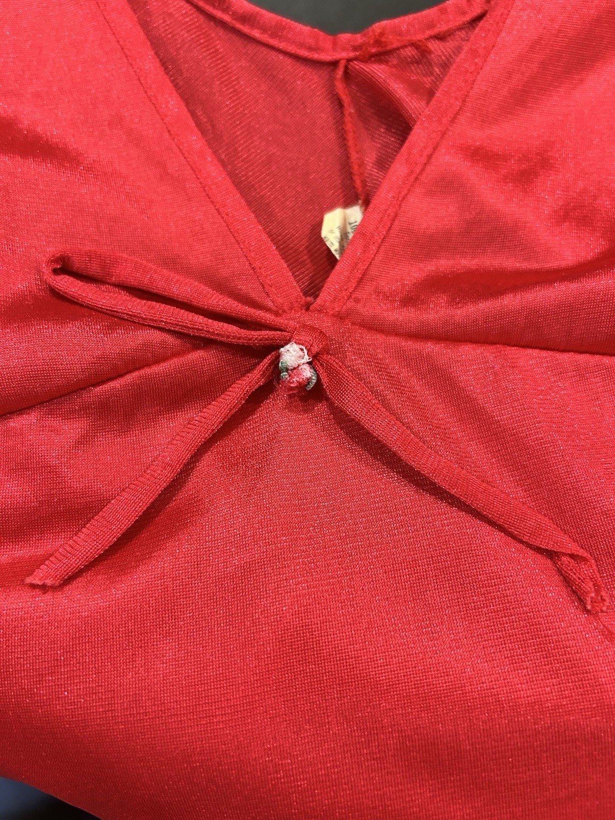 Vintage Vanity Fair Sexy Long Gown Red Nylon Made USA Women’s Small EUC