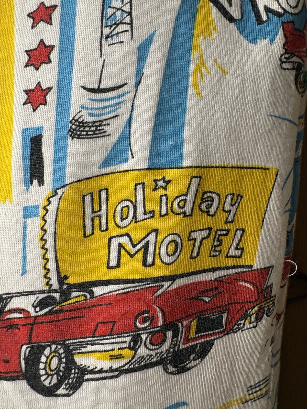 Vtg 80′ Instant Glamour Limited Express Cotton Graphic Tee Holiday Motel Cars M