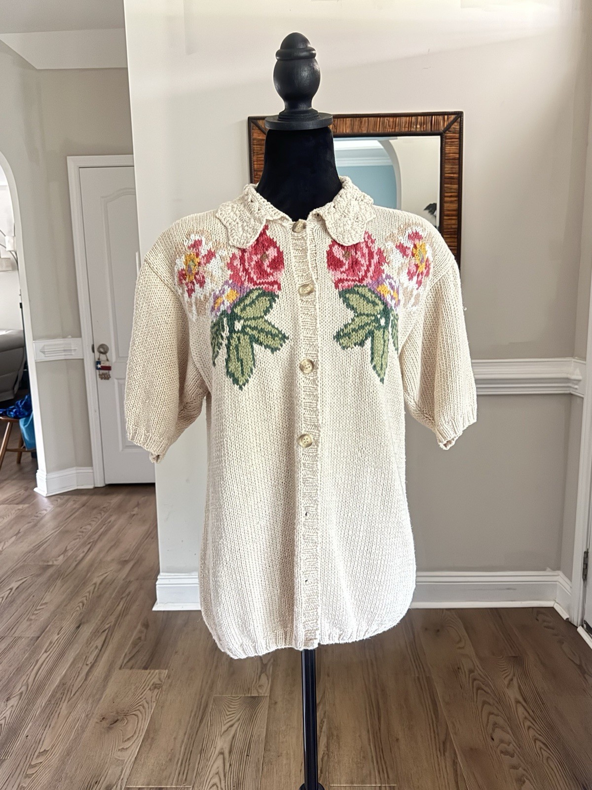 Vintage Large Cambridge Dry Goods Cardigan Cottagecore Coastal Granny Chic