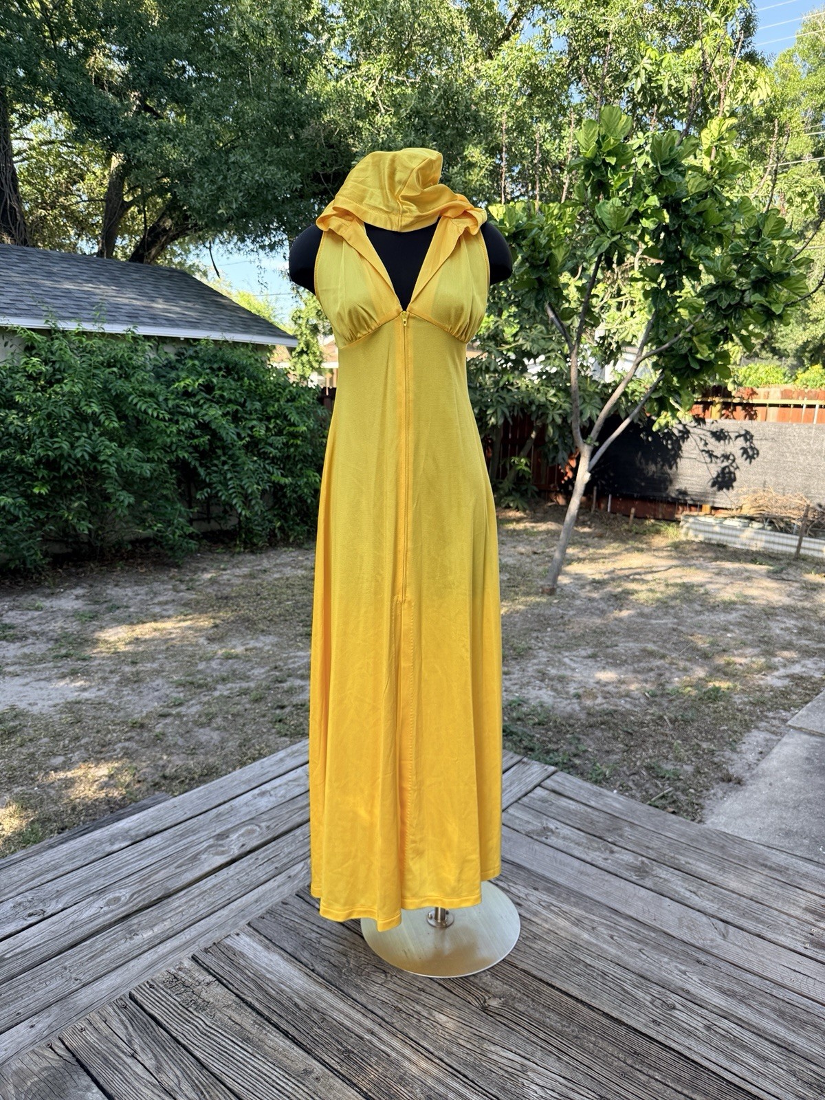 Vintage 60s 70s NWT Elon Of California By Monika Hooded Maxi Swim Dress