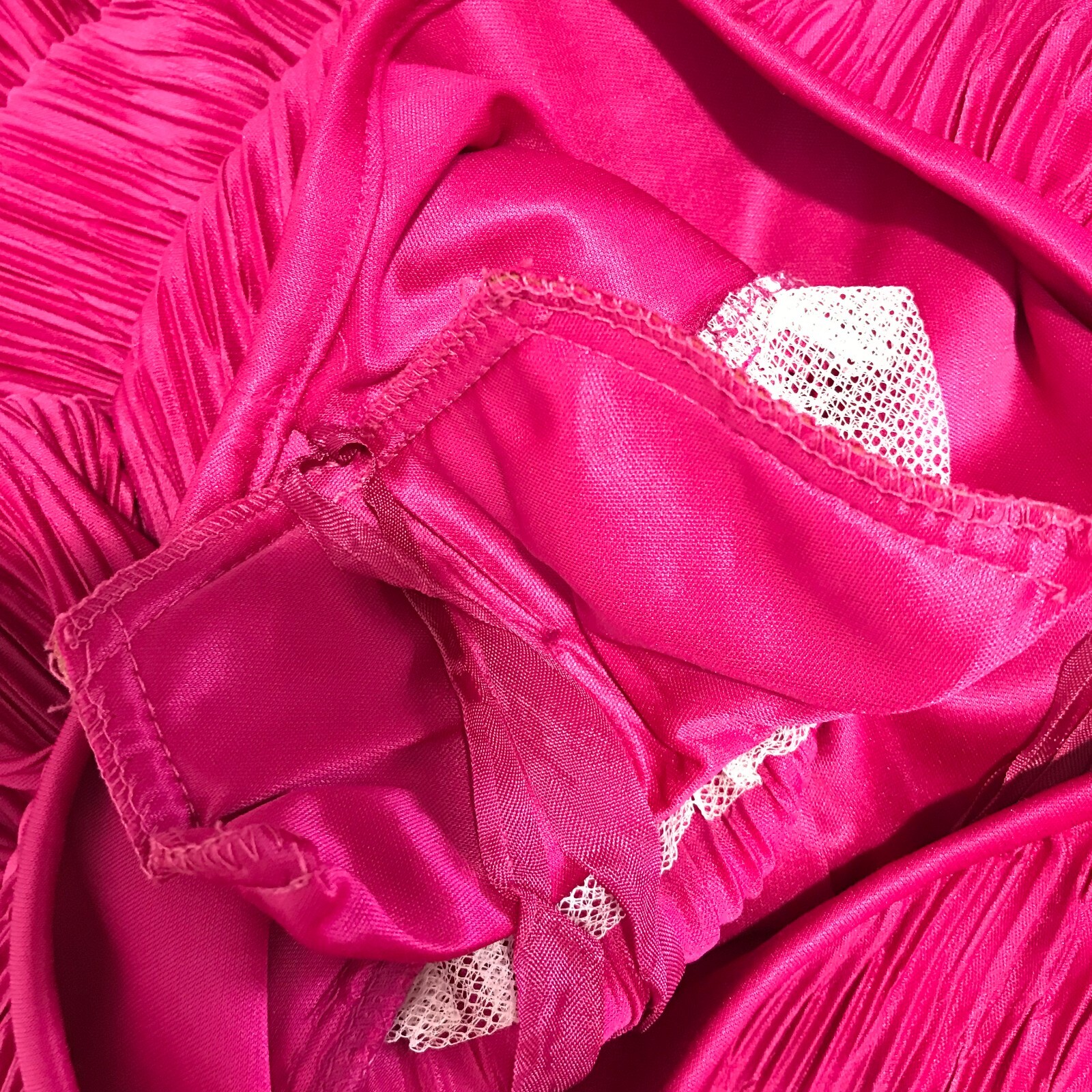 After Dark Vintage 80 s Dress Pink MEDIUM M 9-10 Long Sleeve Ruffle Crystal