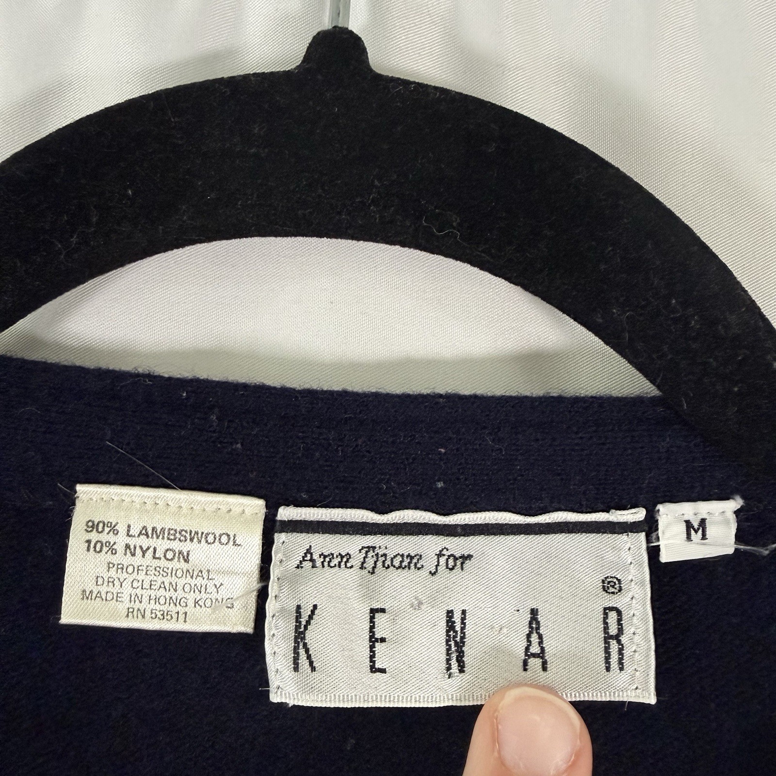 Ann Tjian for Kenar Lambswool Blend Sweater Women’s Medium Black Round Neck