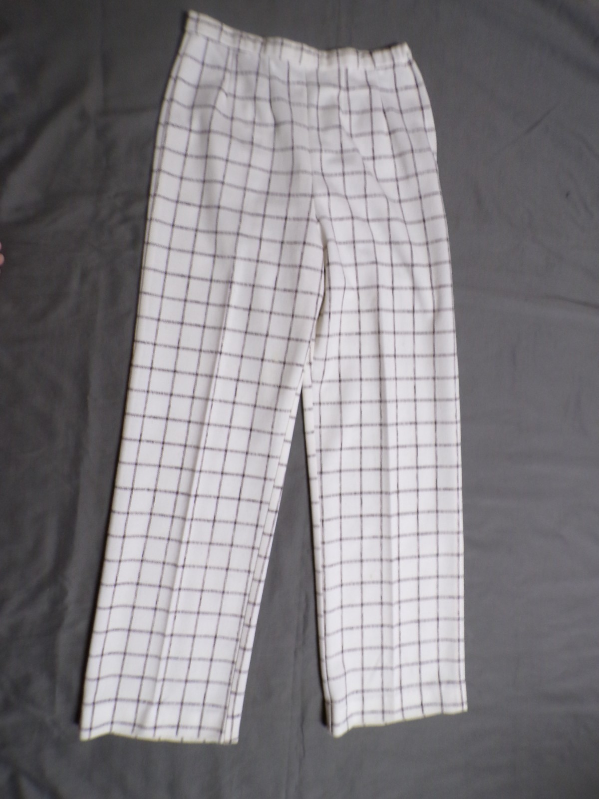 Vintage WILROY Poly Blend White with Brown Pants Slacks Waist 30″