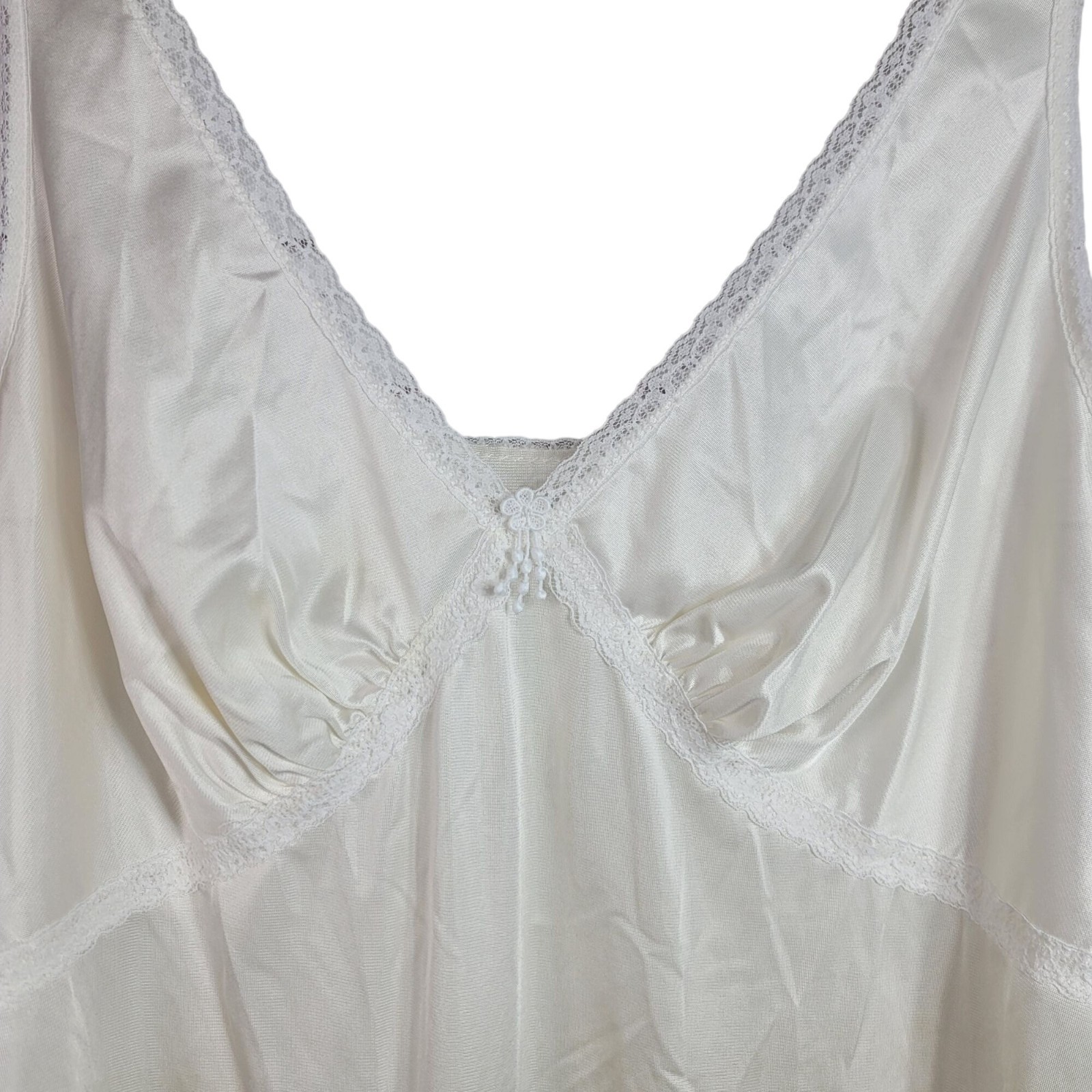 Sears Cami Top Slip Ivory Cream Size 40 V Neck Antron III Nylon Vintage READ