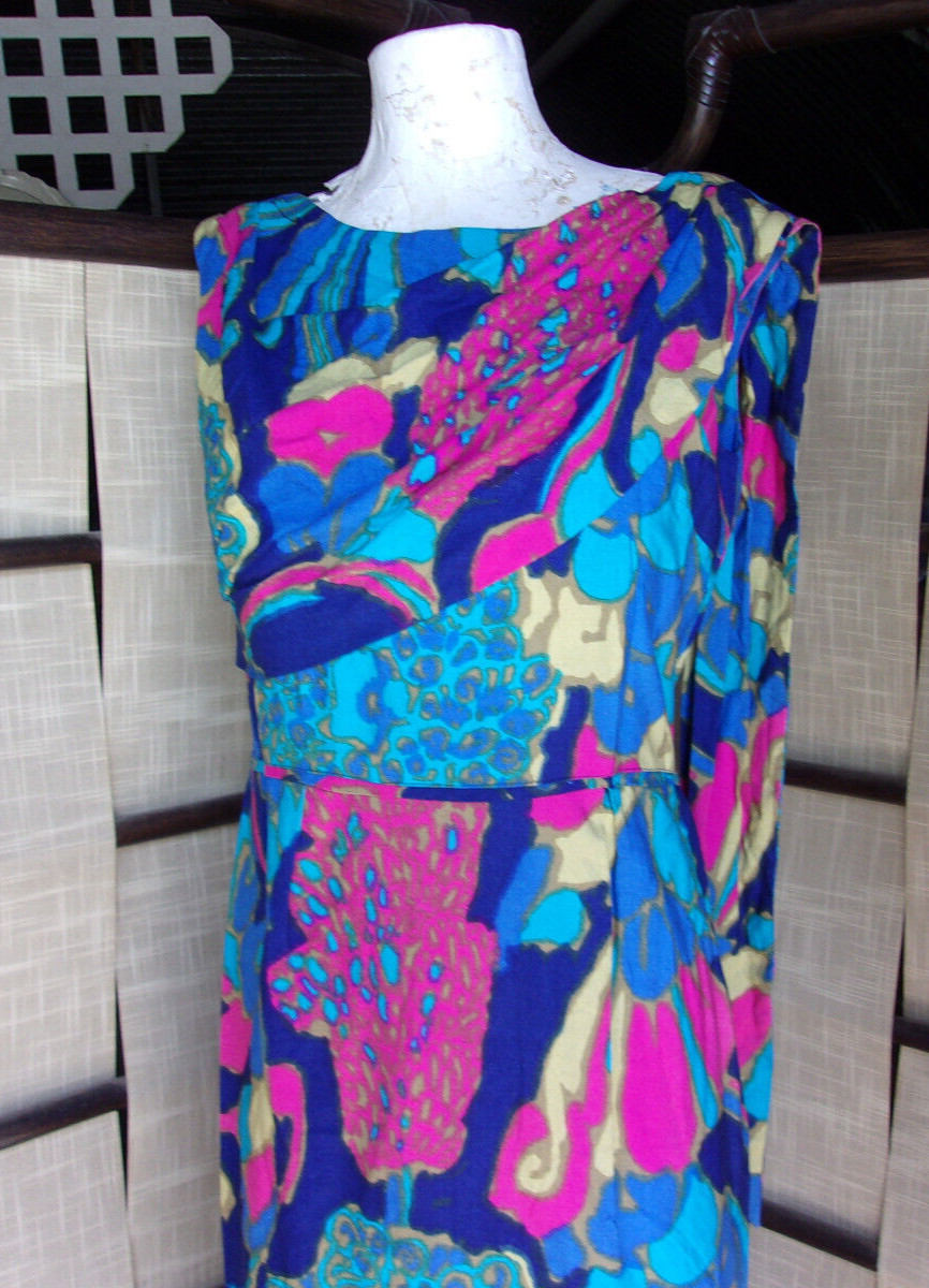 Lot 5 Vintage Hawaiian Dresses Midcentury Maxi Sundress Floral Tropical