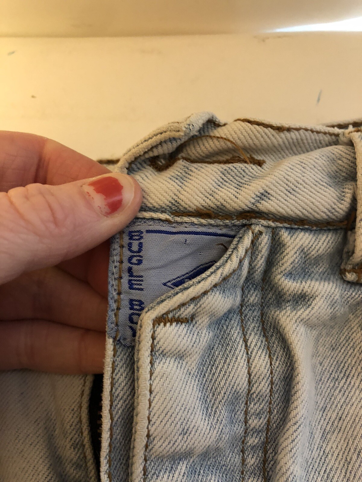 Vintage USA Bugle Boy Basic Jeans High Waisted 32M Unisex? Grunge Stains 29”?