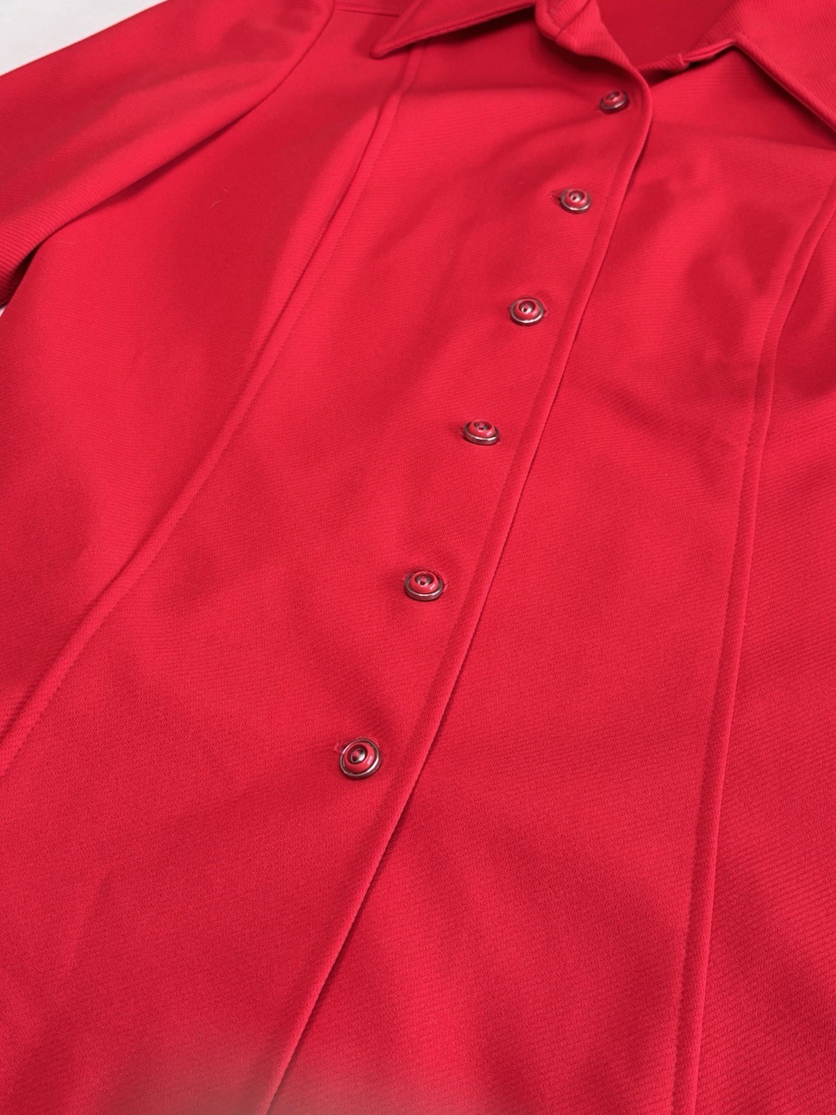 Vintage 70s Alex Colman California Red Dagger Collar Disco Shirt Women’s M