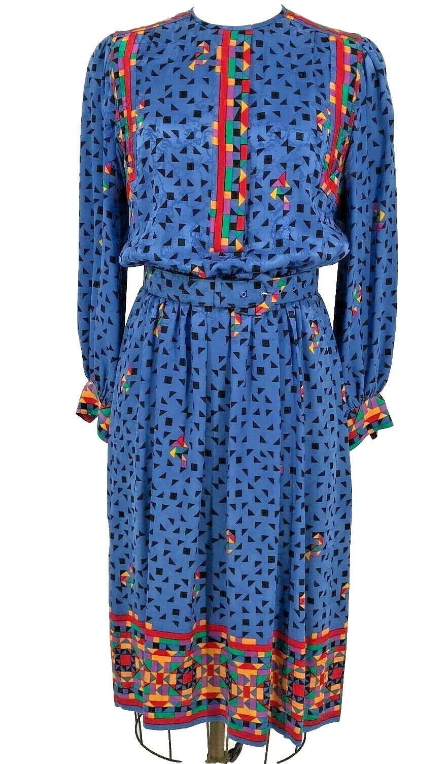 Vintage Anne Crimmins For Umi Collections Women’s Dress Silk Blue 8 Hong Kong