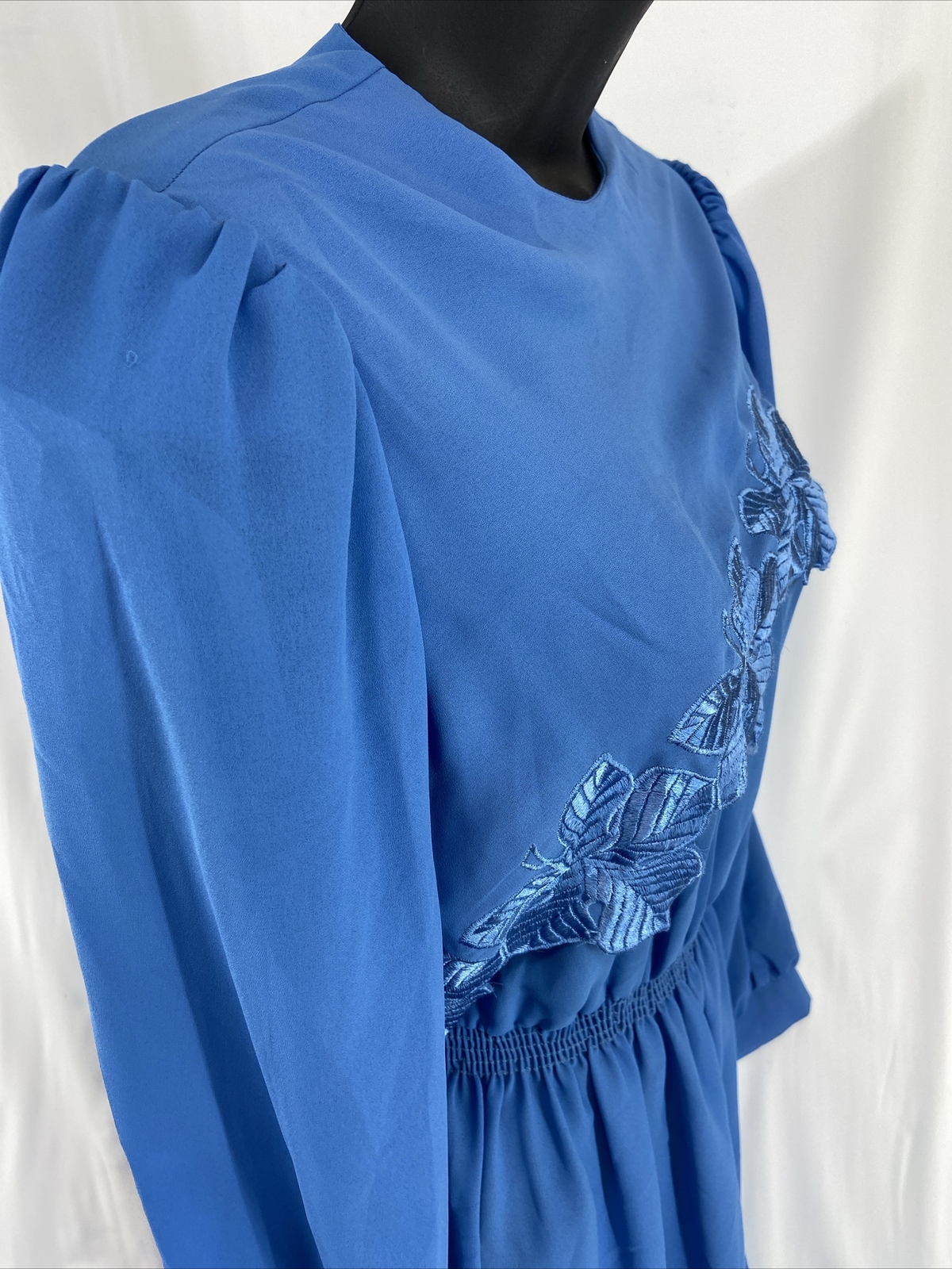 Vintage Melissa Petites Cape Blue Dress Sheer Women’s Size 4 Cocktail Embroider