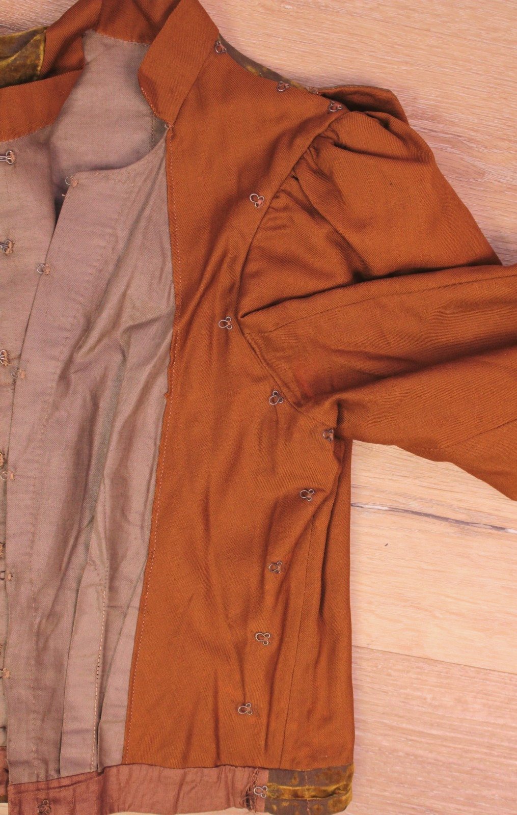 VTG Women’s Antique Late 1800s 2 Pc Burnt Orange / Brown Jacket & Skirt Set XS/S