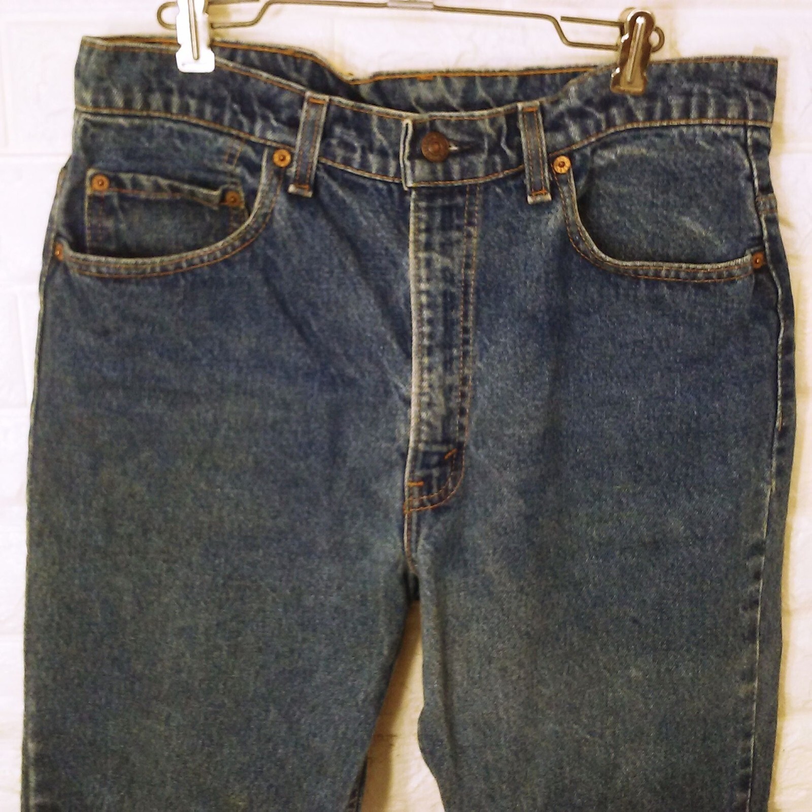 Vintage 80s Levi’s USA-made 517xx Bootcut Denim Jeans Lady-34×34 Fray Hem Dark