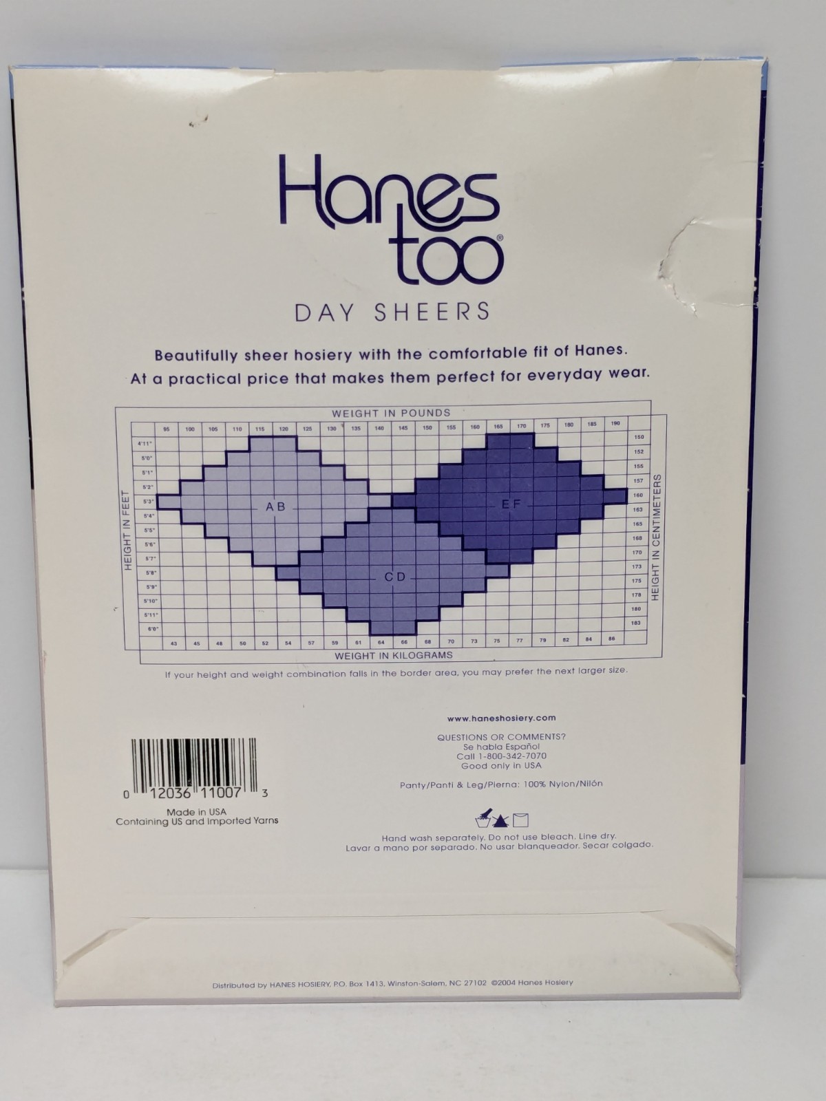 VTG Hanes Too Day Sheer Pantyhose Reinforced Toe CD Town Taupe Style 116 NOS