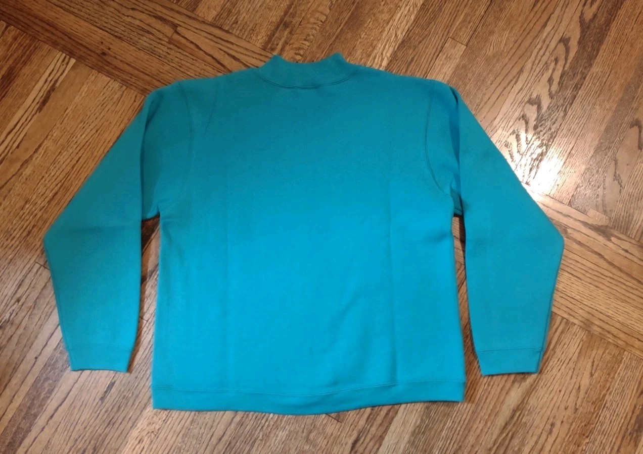 Vintage Catalina Women Teal Blue Mock Neck Sweatshirt & Sweatpants Set Medium
