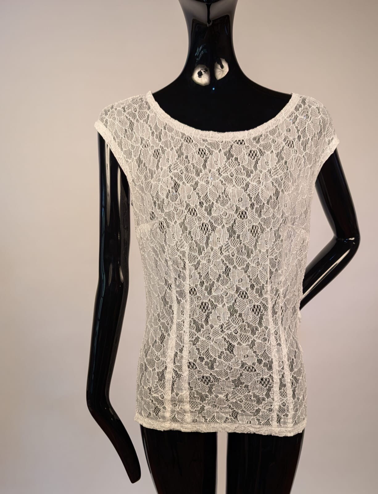 VINTAGE 1950’S FLORAL SILK LACE FITTED TOP W SIDE ZIP