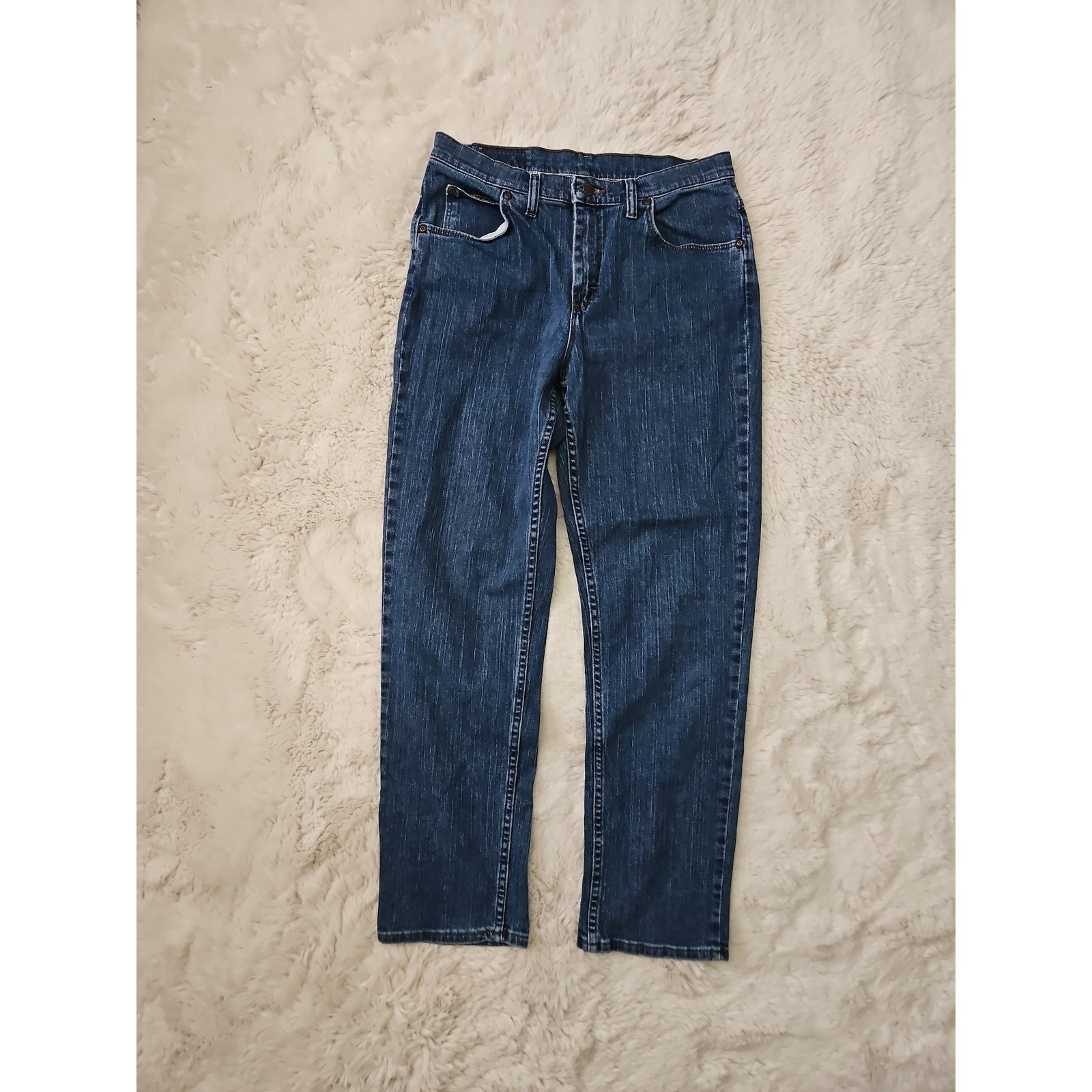 Vintage Riders by Lee Straight Leg Jeans 10M Medium Wash Stretch High Mid Rise 9