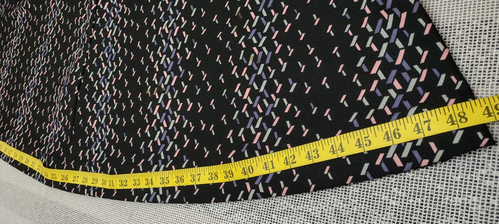 Black Maxi Skirt Geometric Rainbow Pastel Colorful Small 26 Waist VINTAGE