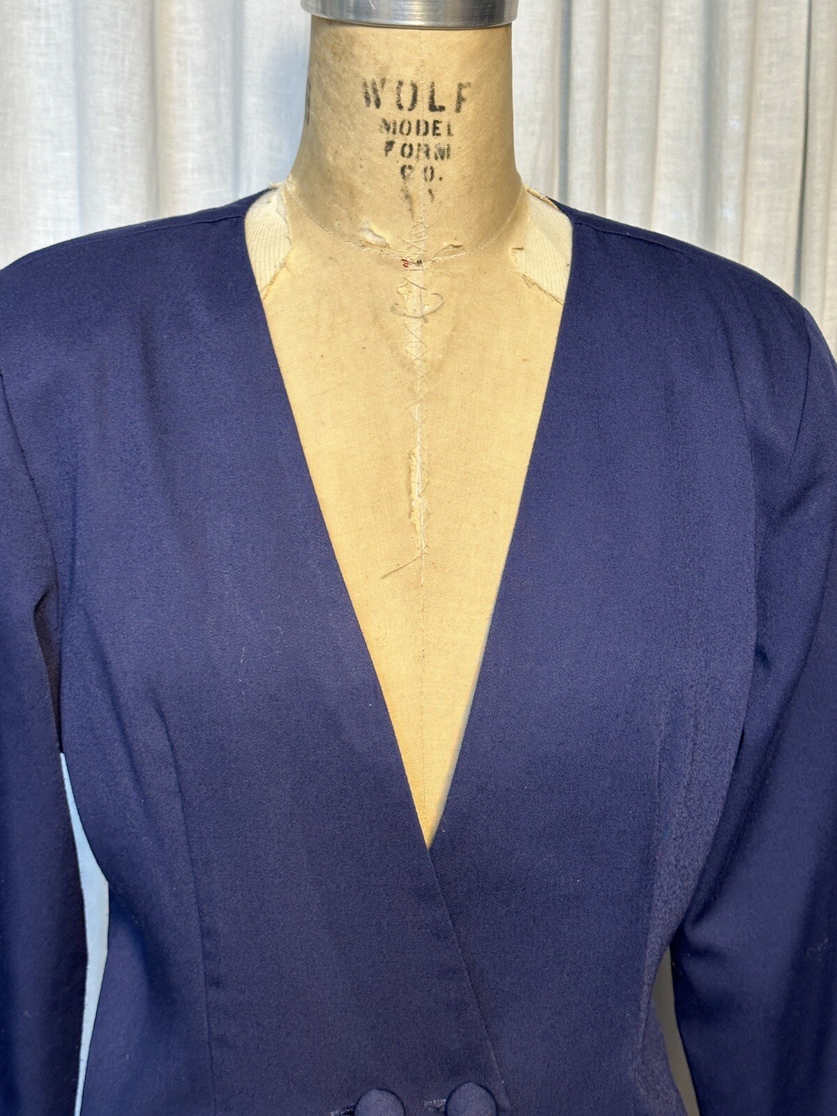 Vintage Maggie Lawrence Blue Skirt[knee L] Suit Sz M Pre-owned
