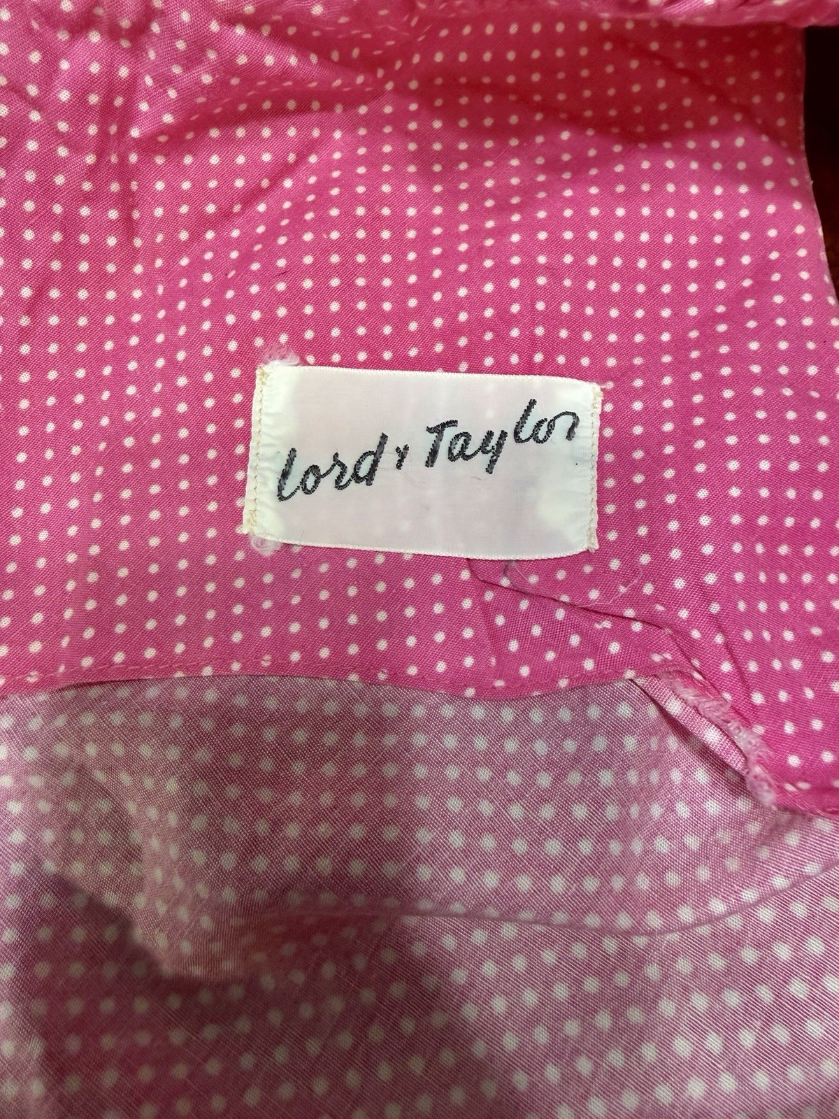 Vintage 1970s Lord & Taylor Pink Polka Dot Sundress