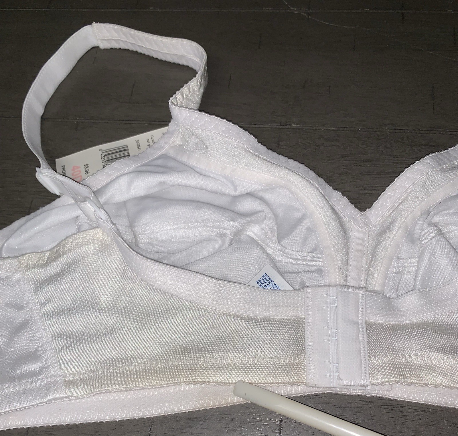 A4 NOS WALMART SIMPLY BASIC 40D CLASSIC WHITE MODEST PROMO BRA 5358 NYLON
