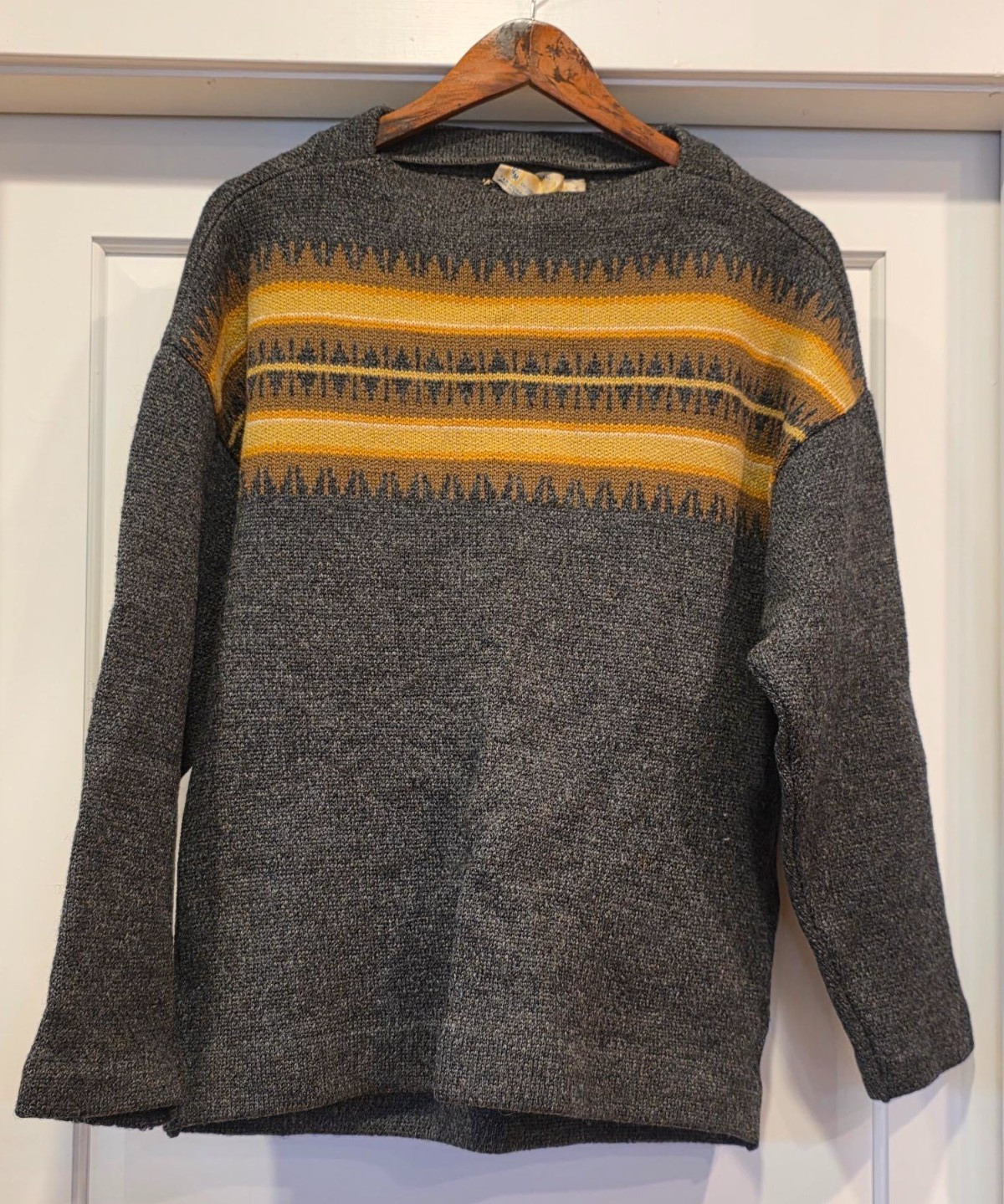 Vintage Iceland Jersey Modeller Sweden Wool Sweater Size Large Gray
