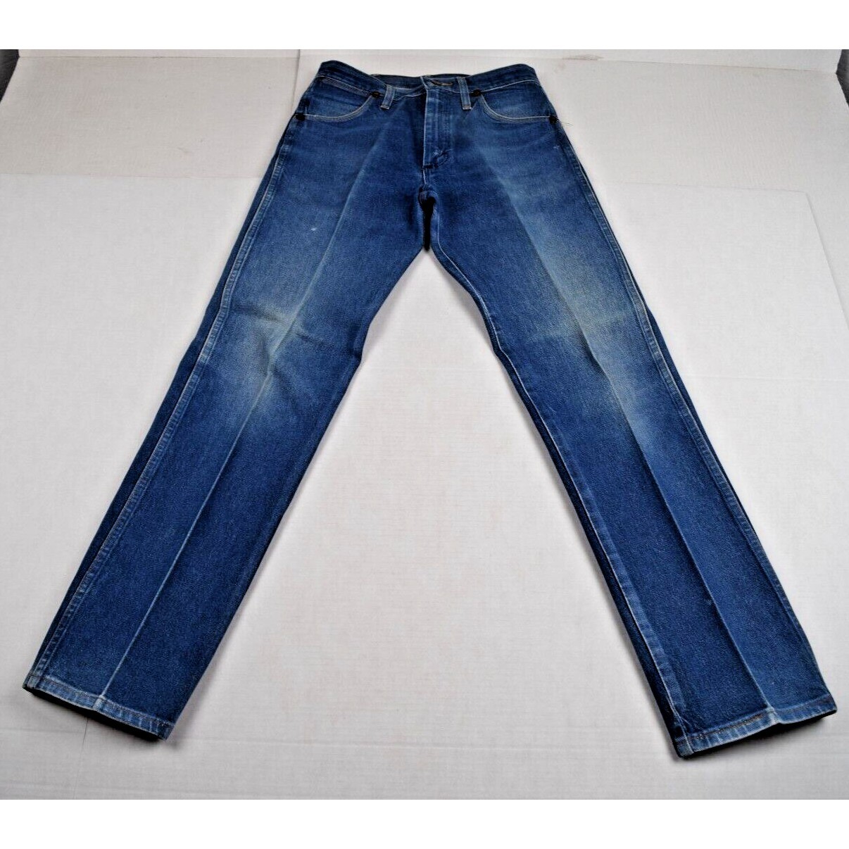 Vintage Wrangler Jeans W30 L32 80s Blue Worn In Fade Bronze Stitch Made USA