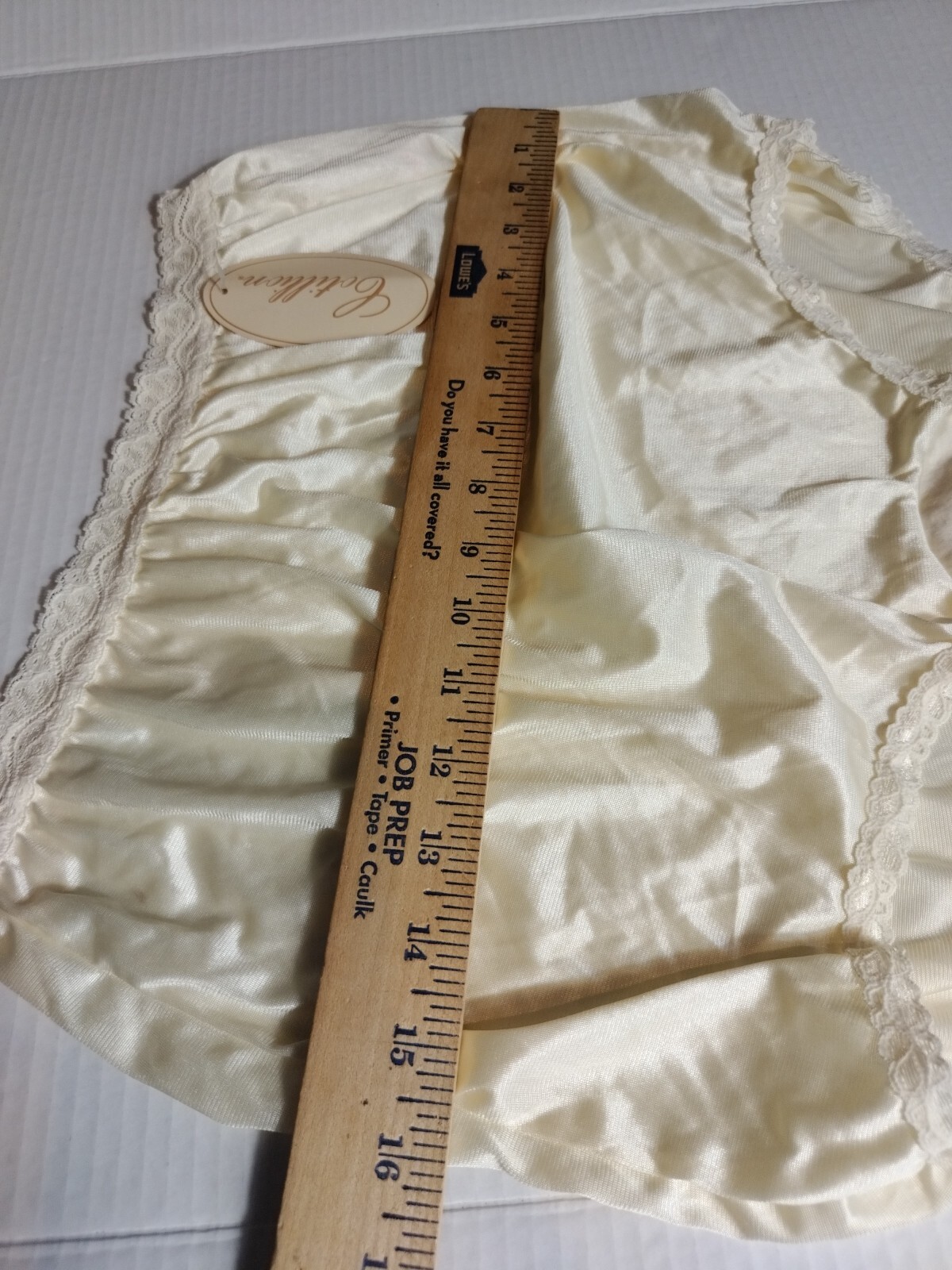 Cotillion nylon lace Candle Brief Yellow panties granny Sz 8 Hip 43″ 44″ Vintage