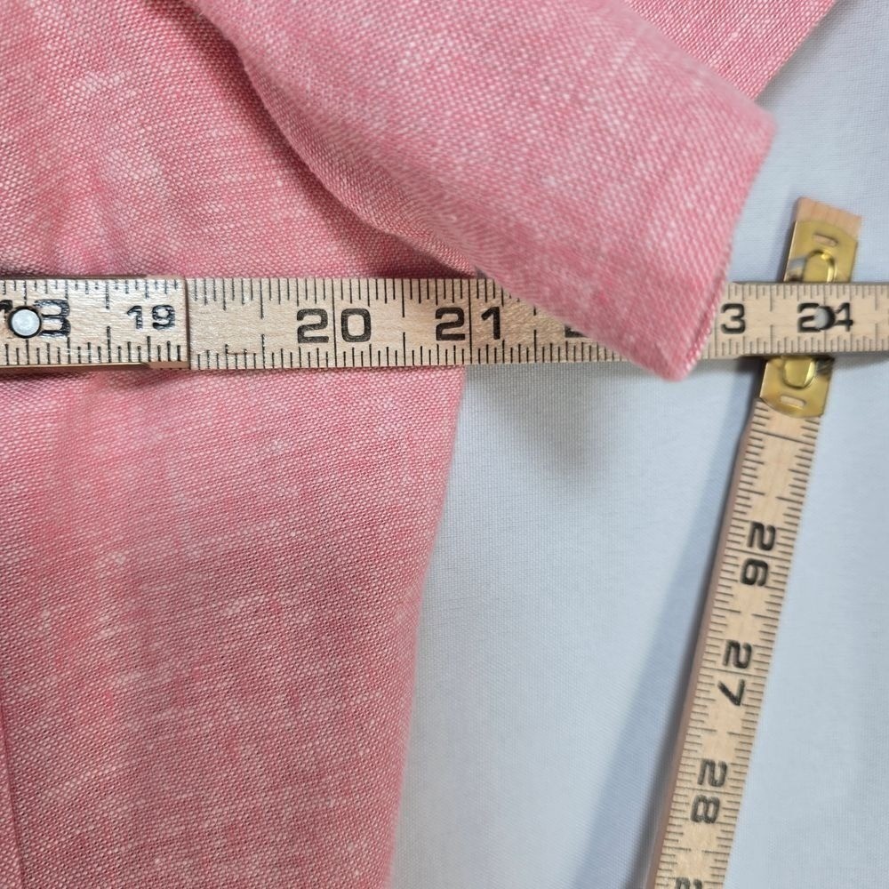 Sheri Martin Pink Linen Blend Striped Dress and Jacket Set Womens 14P Petites