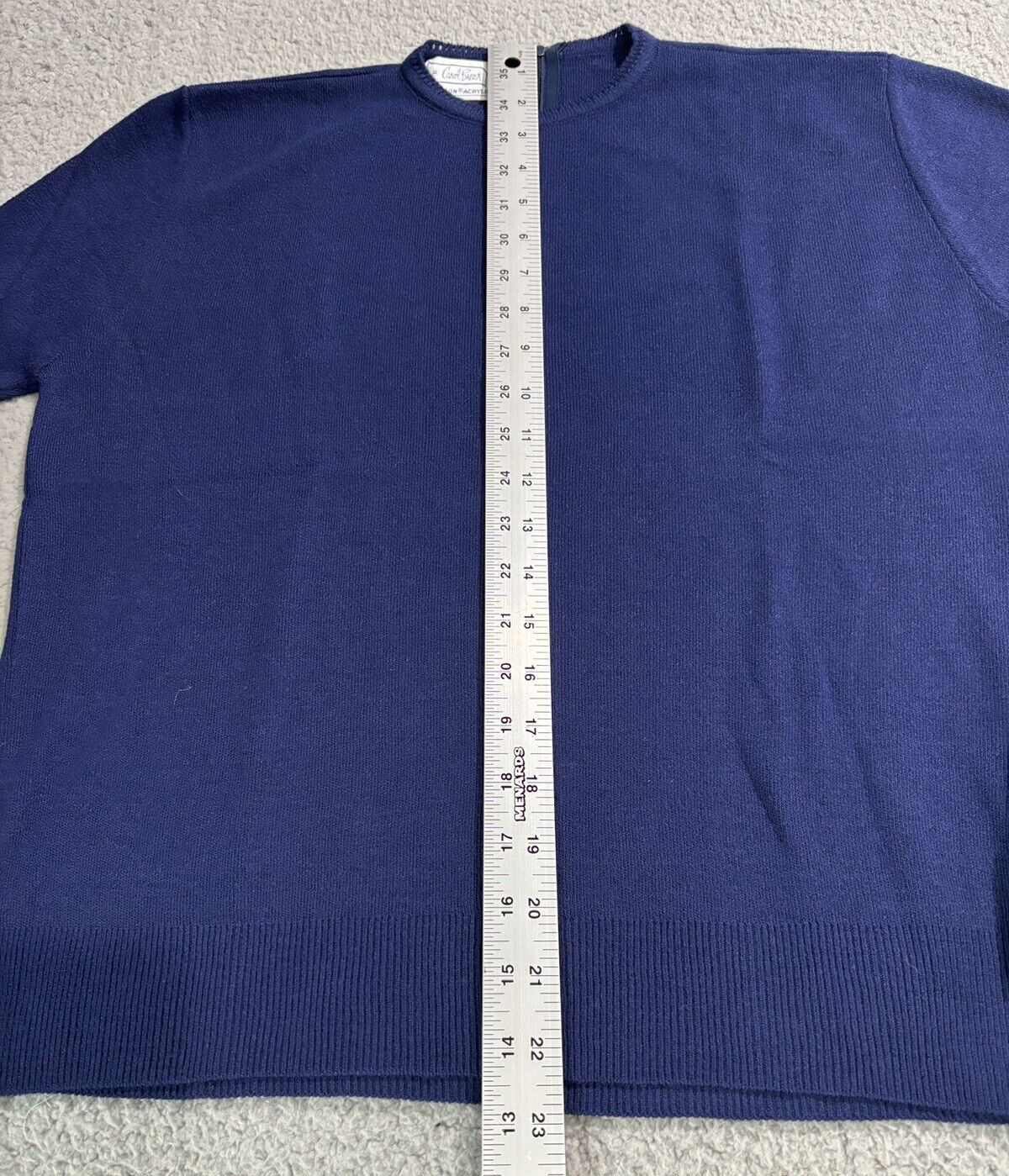 Vintage Carol Brent Womens Sweater Orlon Acrylic Pullover Blue Back Zipper