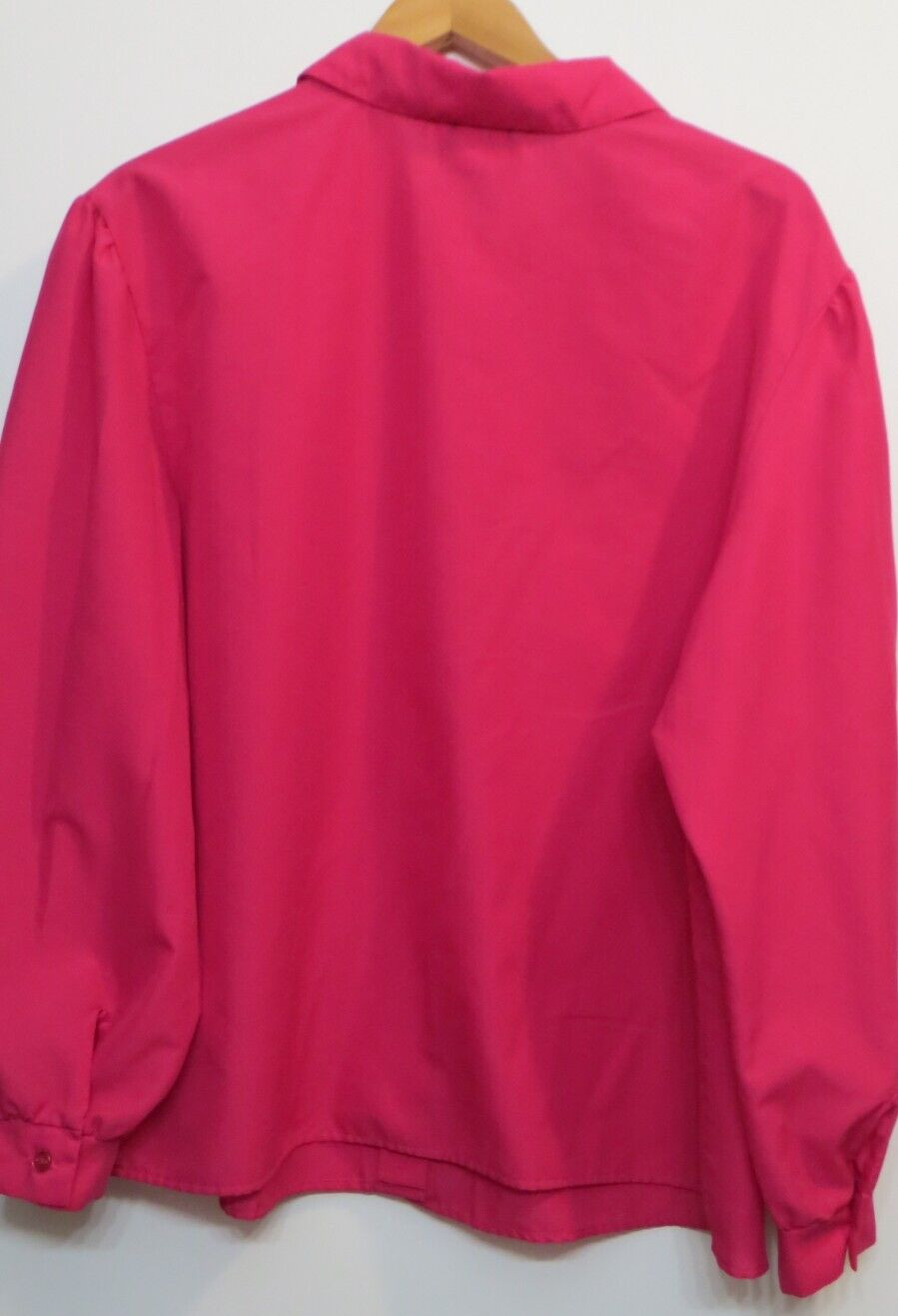 Vintage Shirt Lady Manhattan Shirt Womens 44 Size XXXL Bright Pink Button Up Top