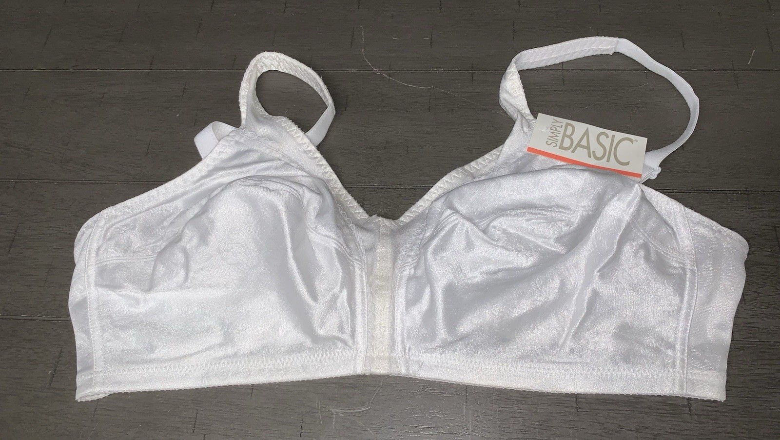 A4 NOS WALMART SIMPLY BASIC 40D CLASSIC WHITE MODEST PROMO BRA 5358 NYLON