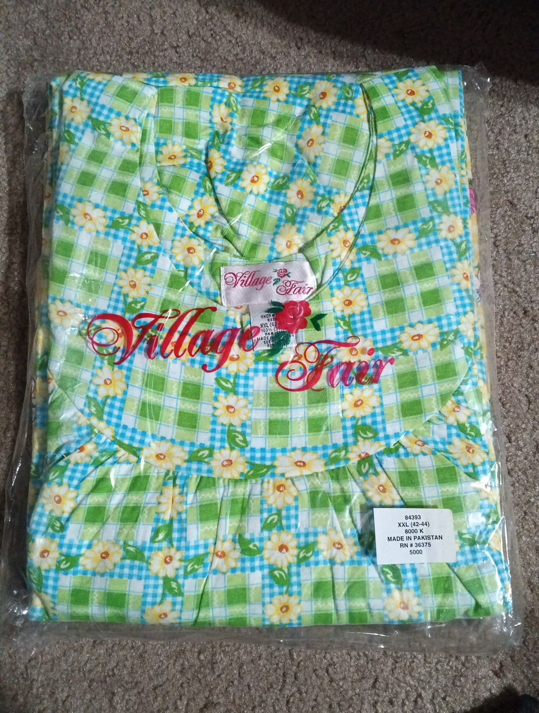 2x Village Fair Vintage, Plus Size 2 XL Smock Lounger nightgown,
