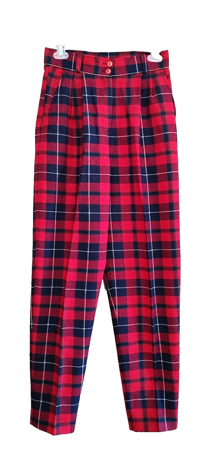 impromptu Canada vintage Polyester Wool Blend Plaid Pants Size 10