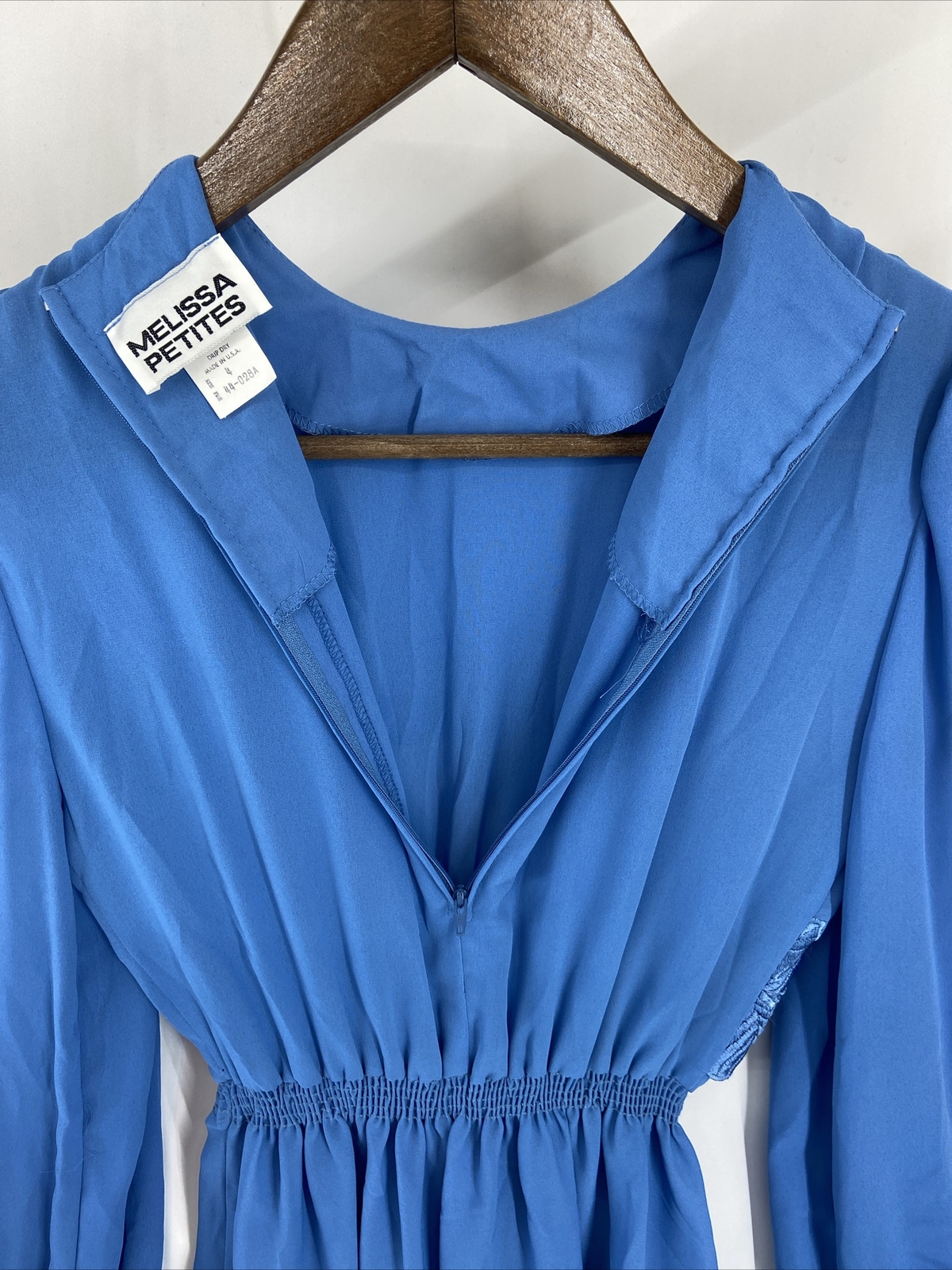 Vintage Melissa Petites Cape Blue Dress Sheer Women’s Size 4 Cocktail Embroider
