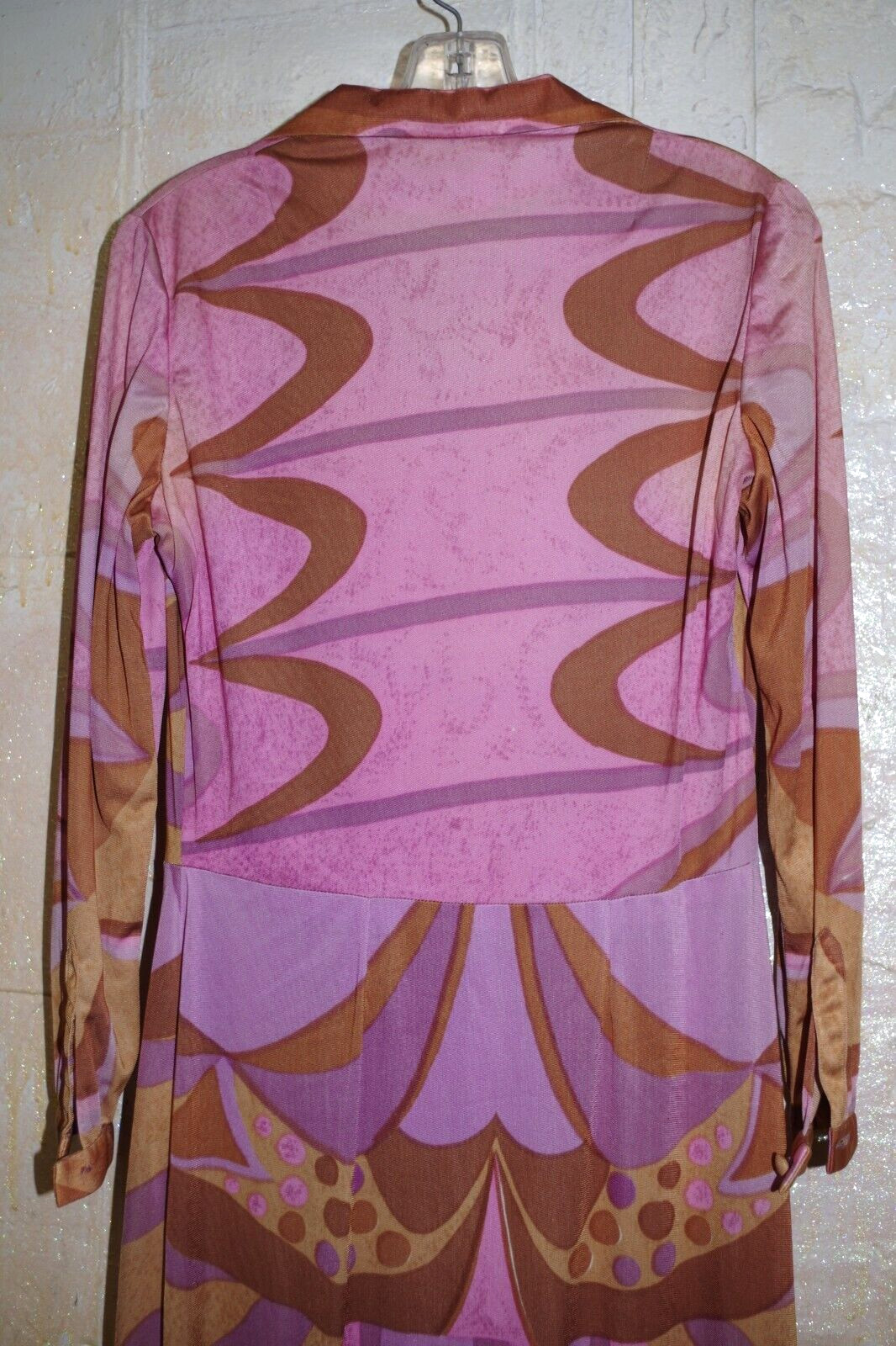 C2 Tseklenis Athens Vintage Mod Abstract Long Dress Dragon Gold Buckle Nylon