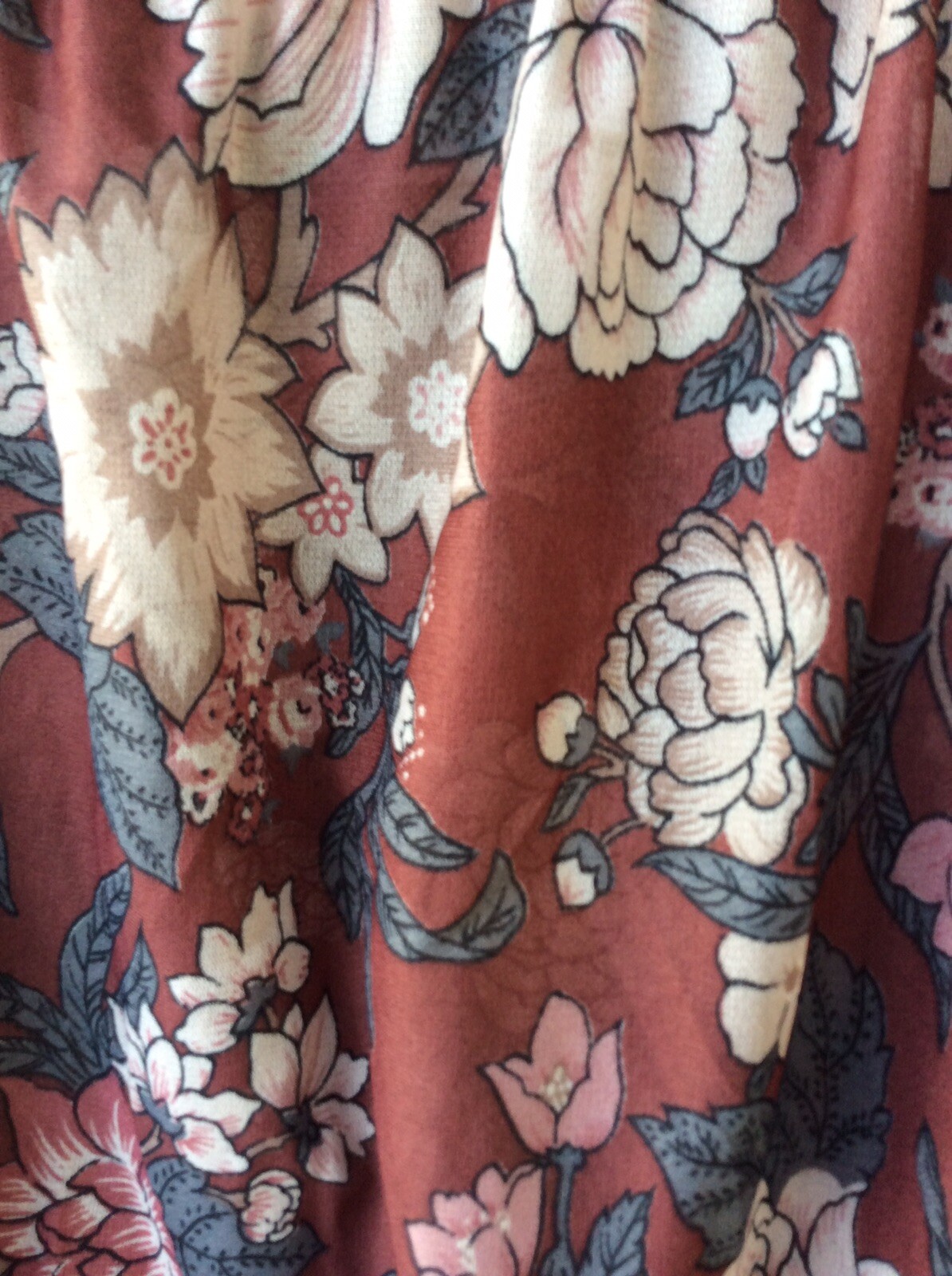VTG 70s Tracy Floral Earth Tones Secretary Dress XS? Cape Flutter Disco 25″W