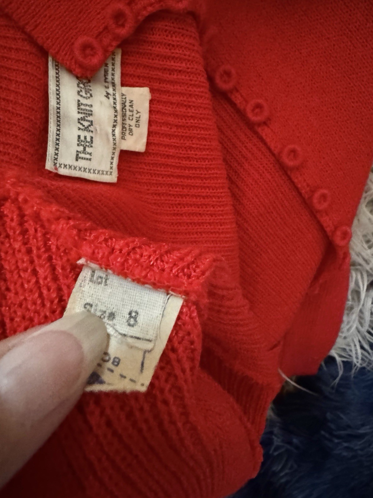 Vtg The Knit Group Stretch Acrylic Sweater Wiggle Dress Fitted Red Skinny Sleeve